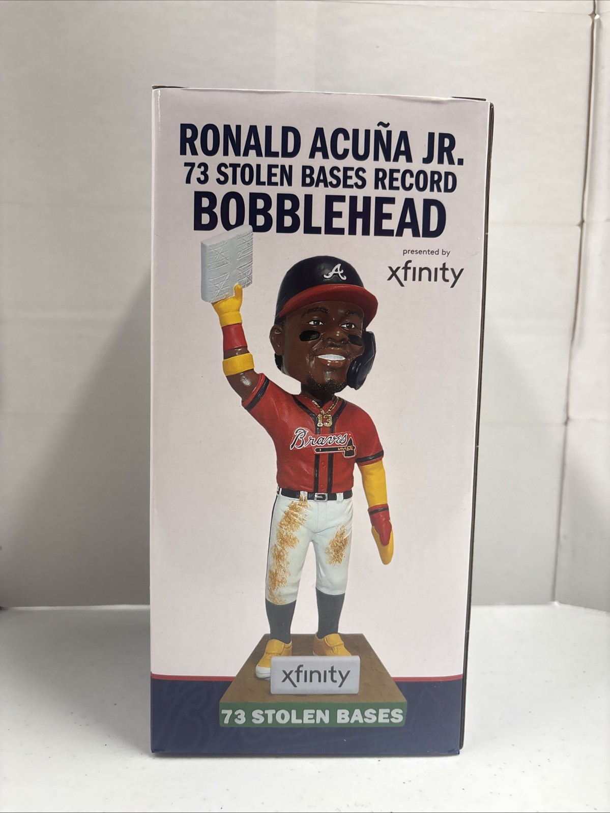 Ronald Acuña Jr. 73 Stolen Bases Record SGA Exclusive Braves Bobblehead - New