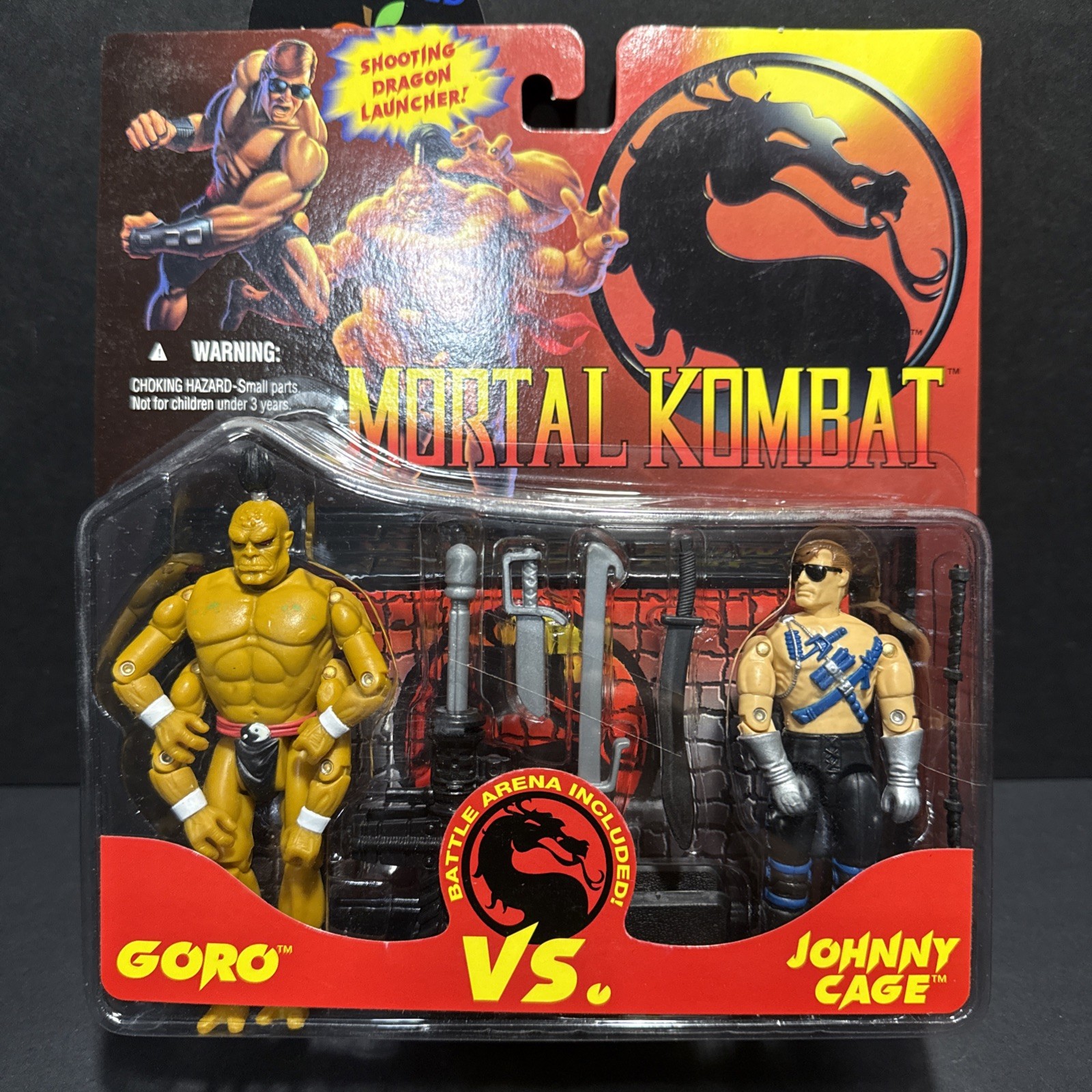 VINTAGE GI JOE MORTAL KOMBAT ACTION FIGURE HASBRO Special Movie  GORO V CAGE MOC