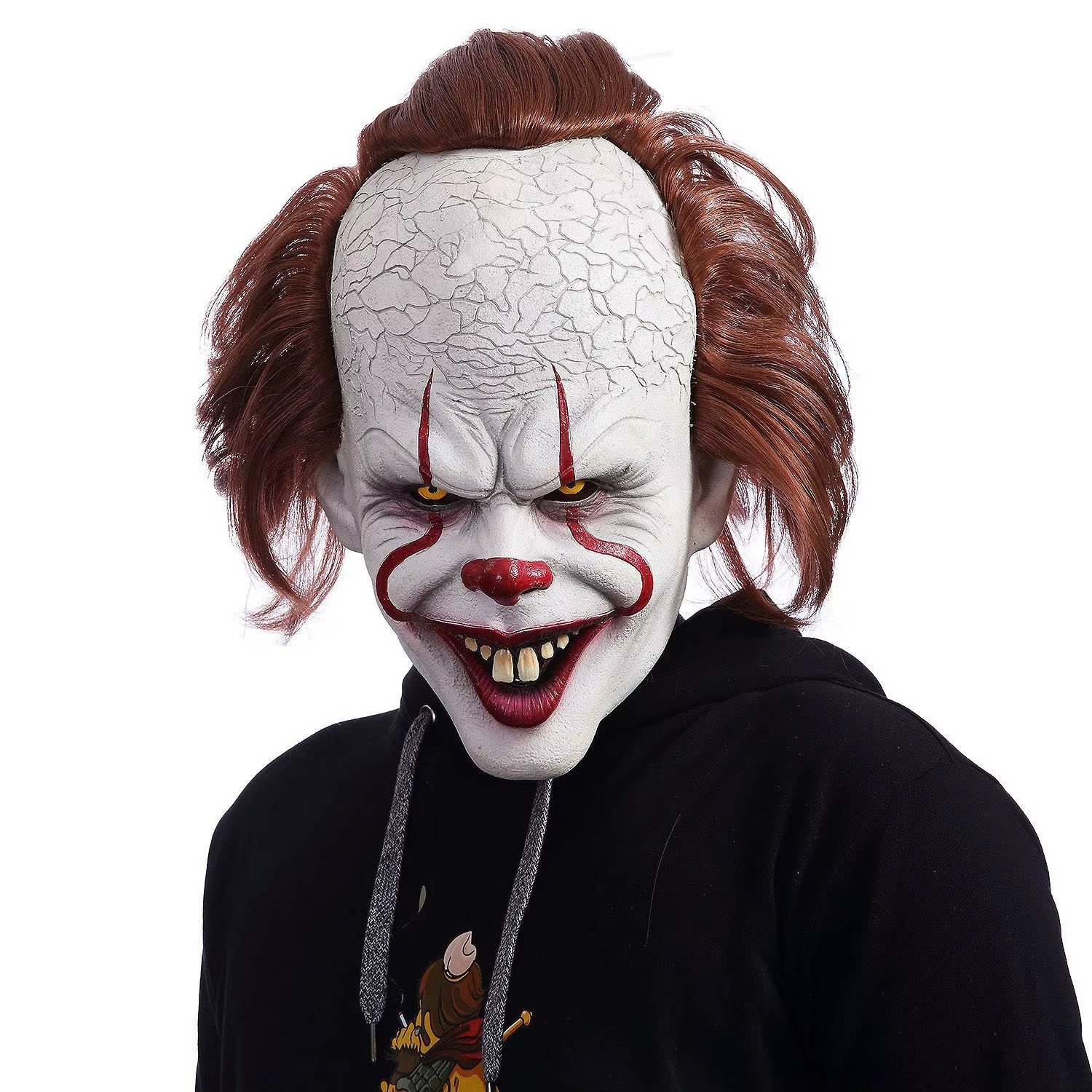 Scary Clown Pennywise IT Full Mask Evil Red Eyes Horror Cosplay Costume Same Day
