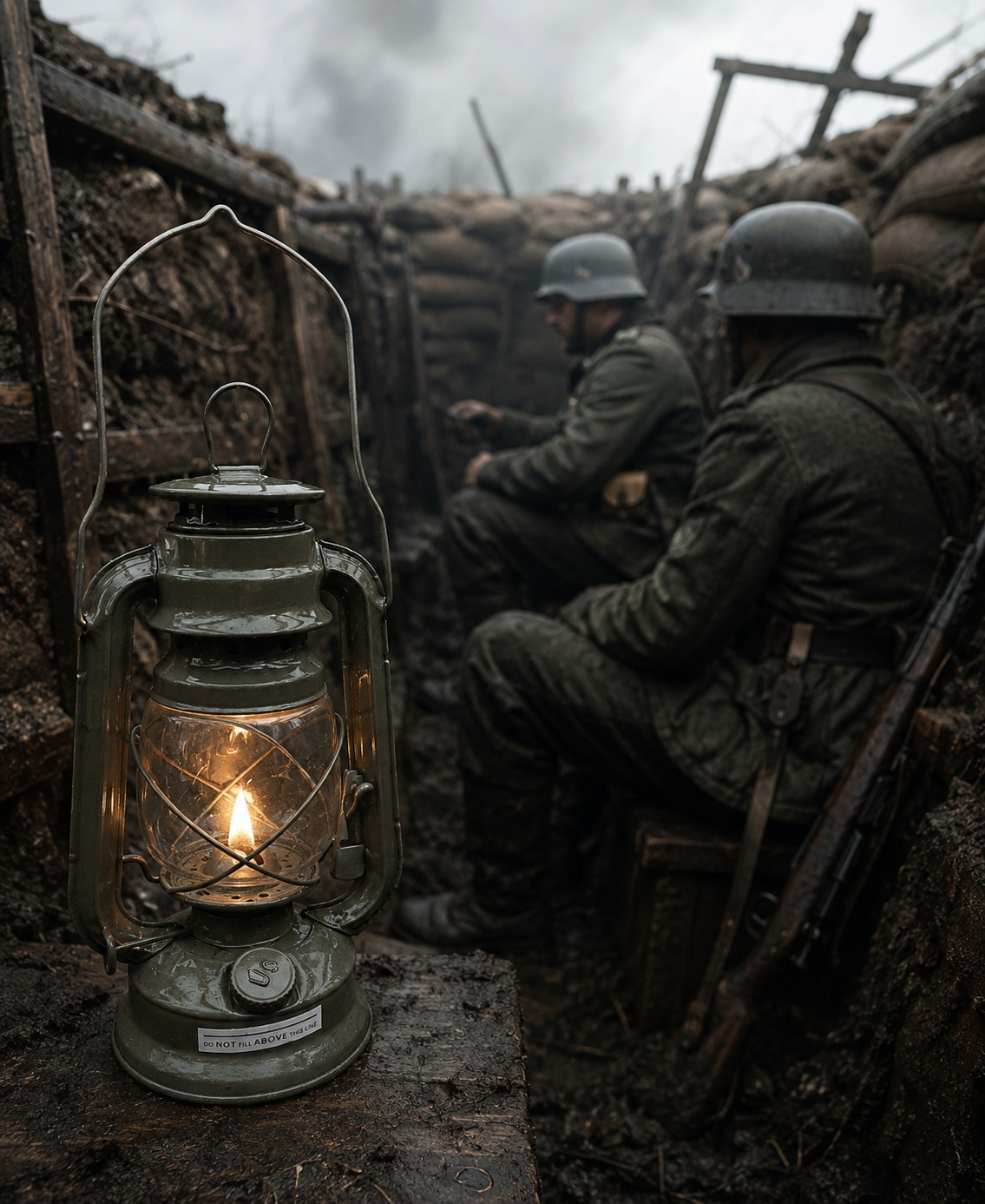 GERMAN OD COLORED FIELD LANTERN
