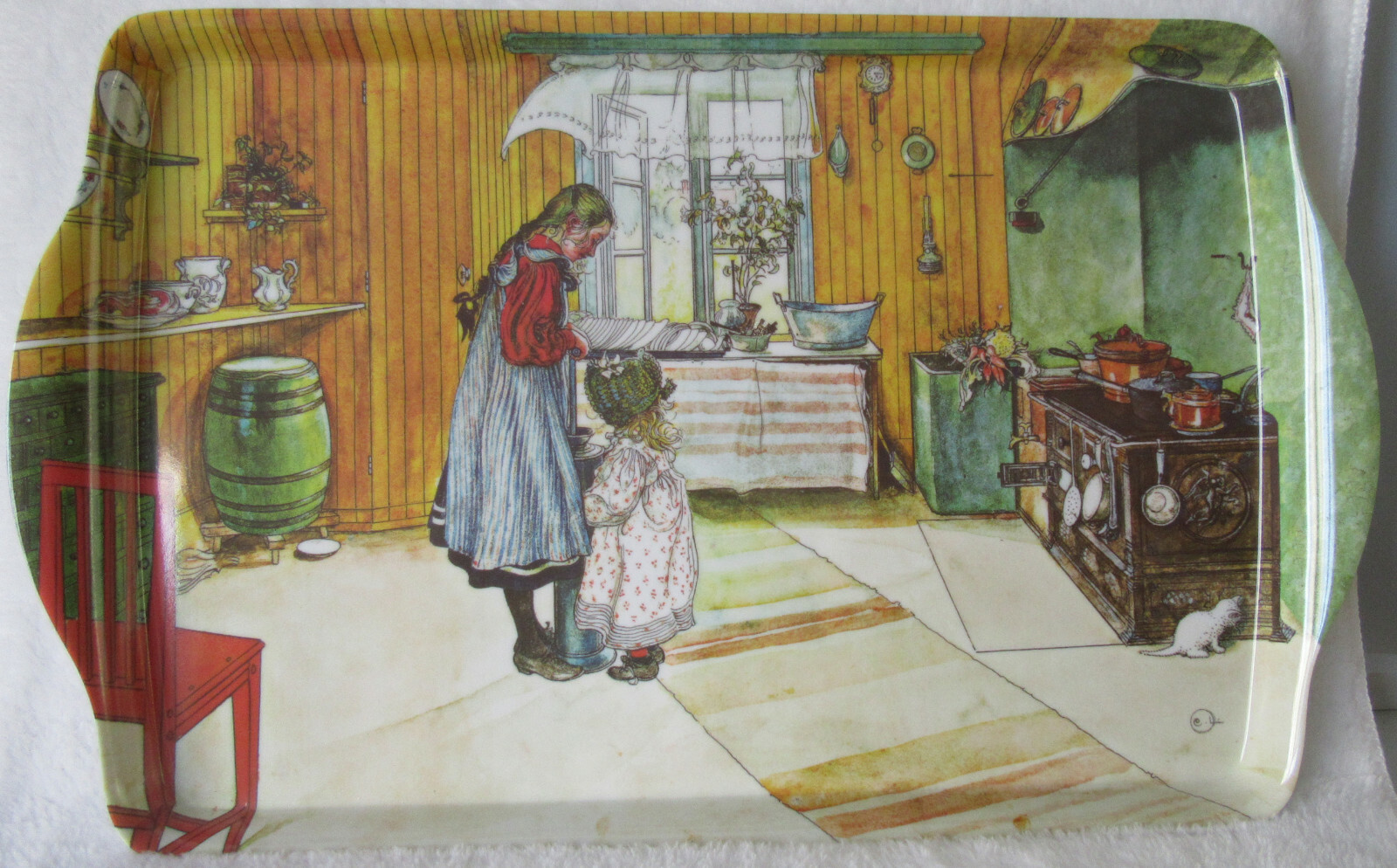 SWEDISH CARL LARSSON “THE KITCHEN” MEDIUM TRAY AND “BRITA’S GARDEN” TEABAG