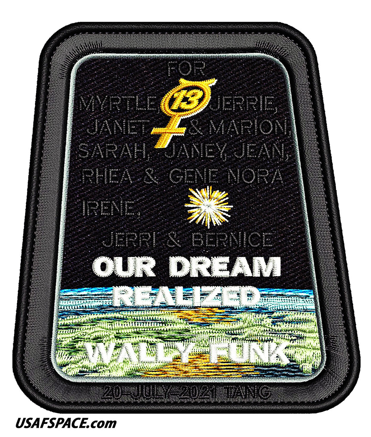 OUR DREAM REALIZED -WALLY FUNK- BLUE ORIGIN ORIGINAL Tim Gagnon NASA SPACE PATCH