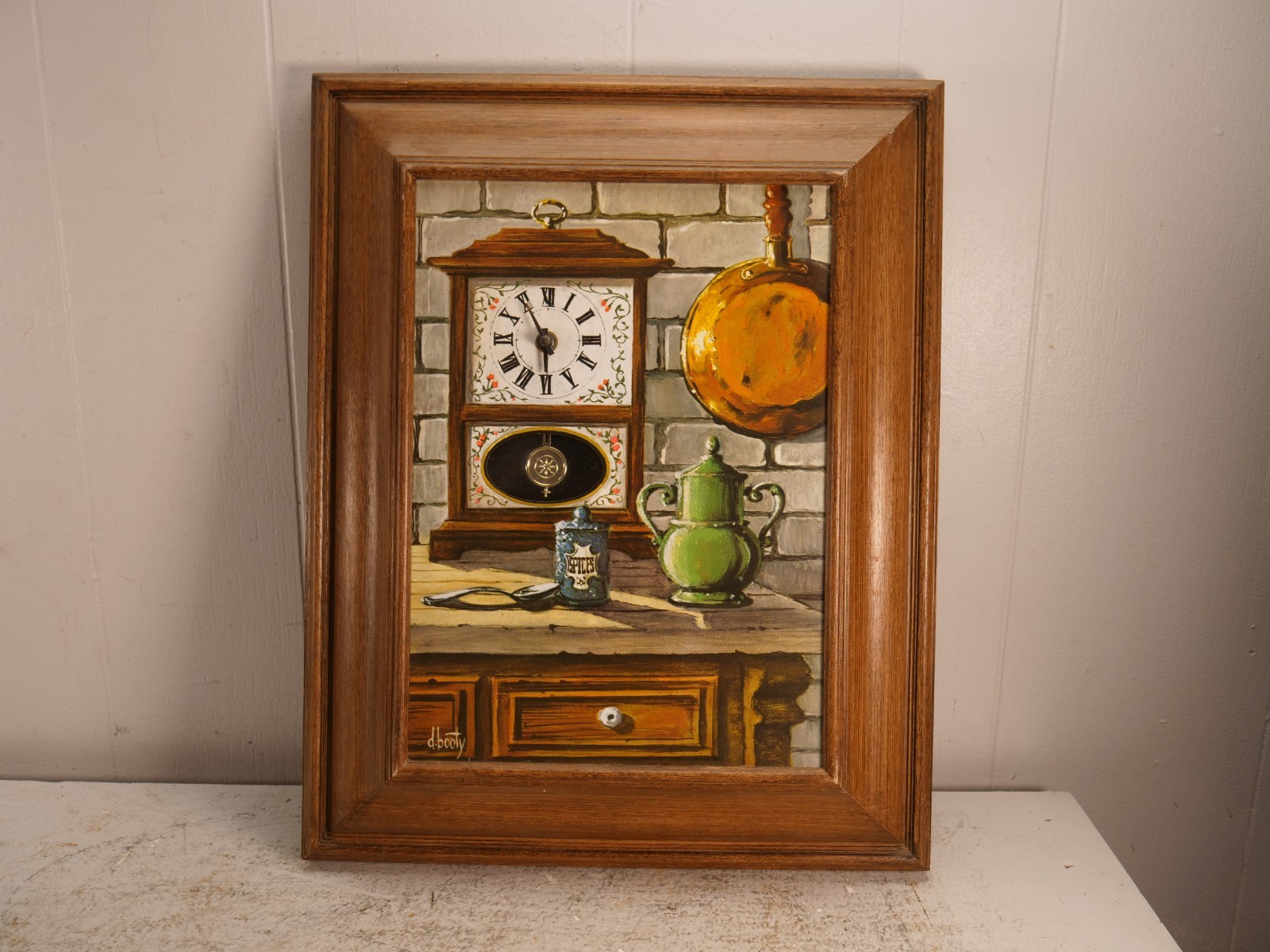 Vintage 1970s D Booty Corded Wall Clock Working Pendulum TESTED