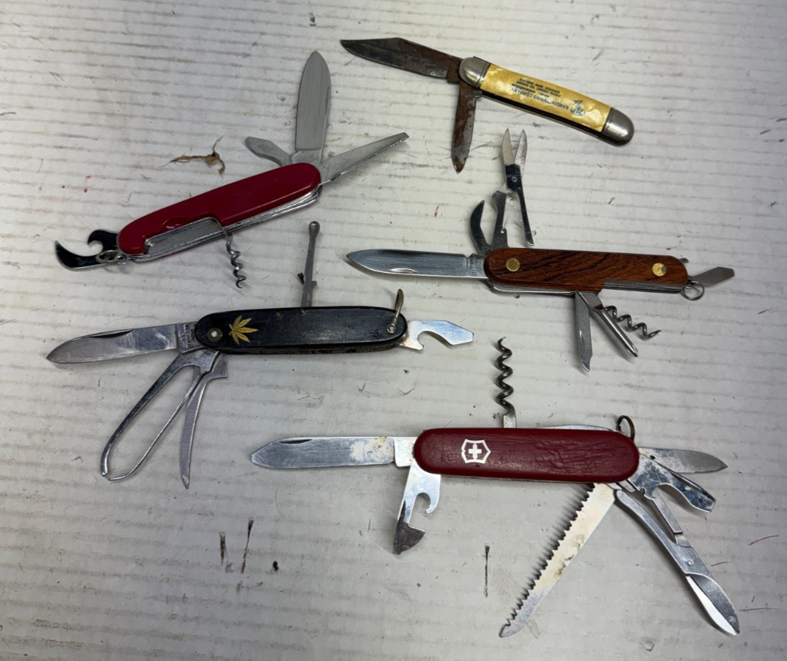 Mixed Vintage Pocketknife Lot 5 Victorinox Officer Japan China Stainless others