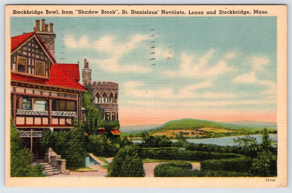 1947 STOCKBRIDGE BOWL SHADOW BROOK ST STANISLAUS NOVITATE LENOX MA POSTCARD