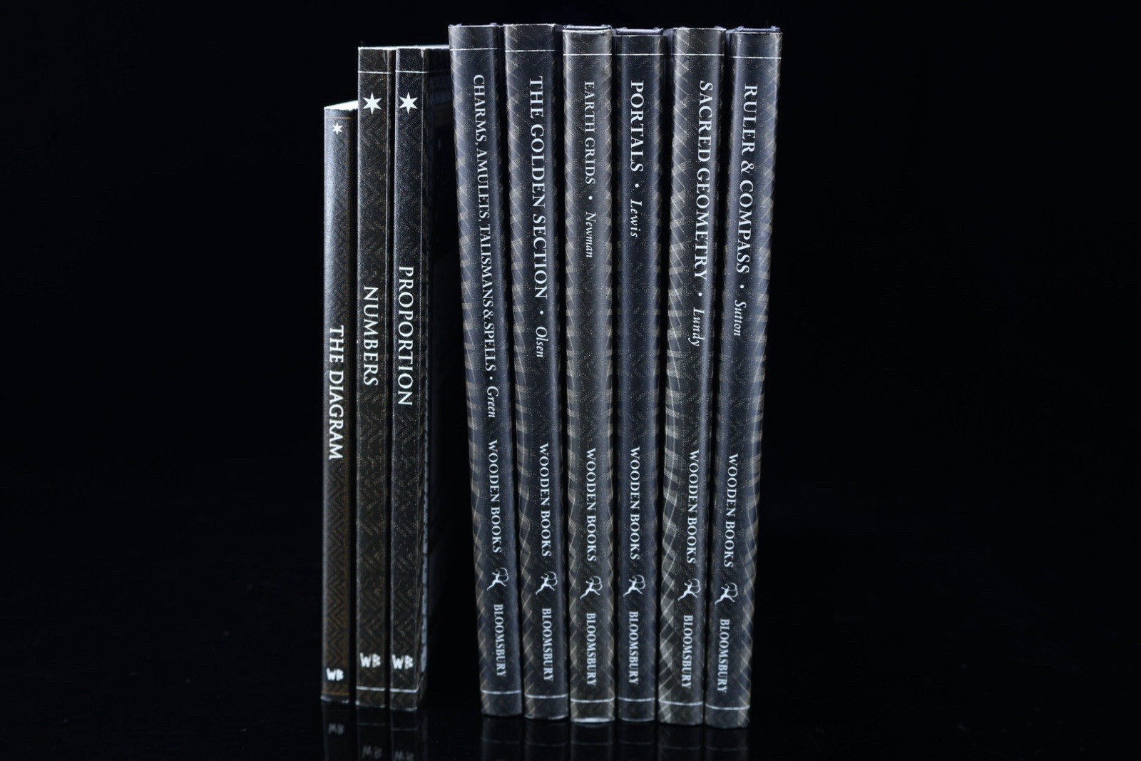 Wooden Books — Set Of 9 — Portals, Rulers, Geometry, Grids, Numbers, Charms, Etc