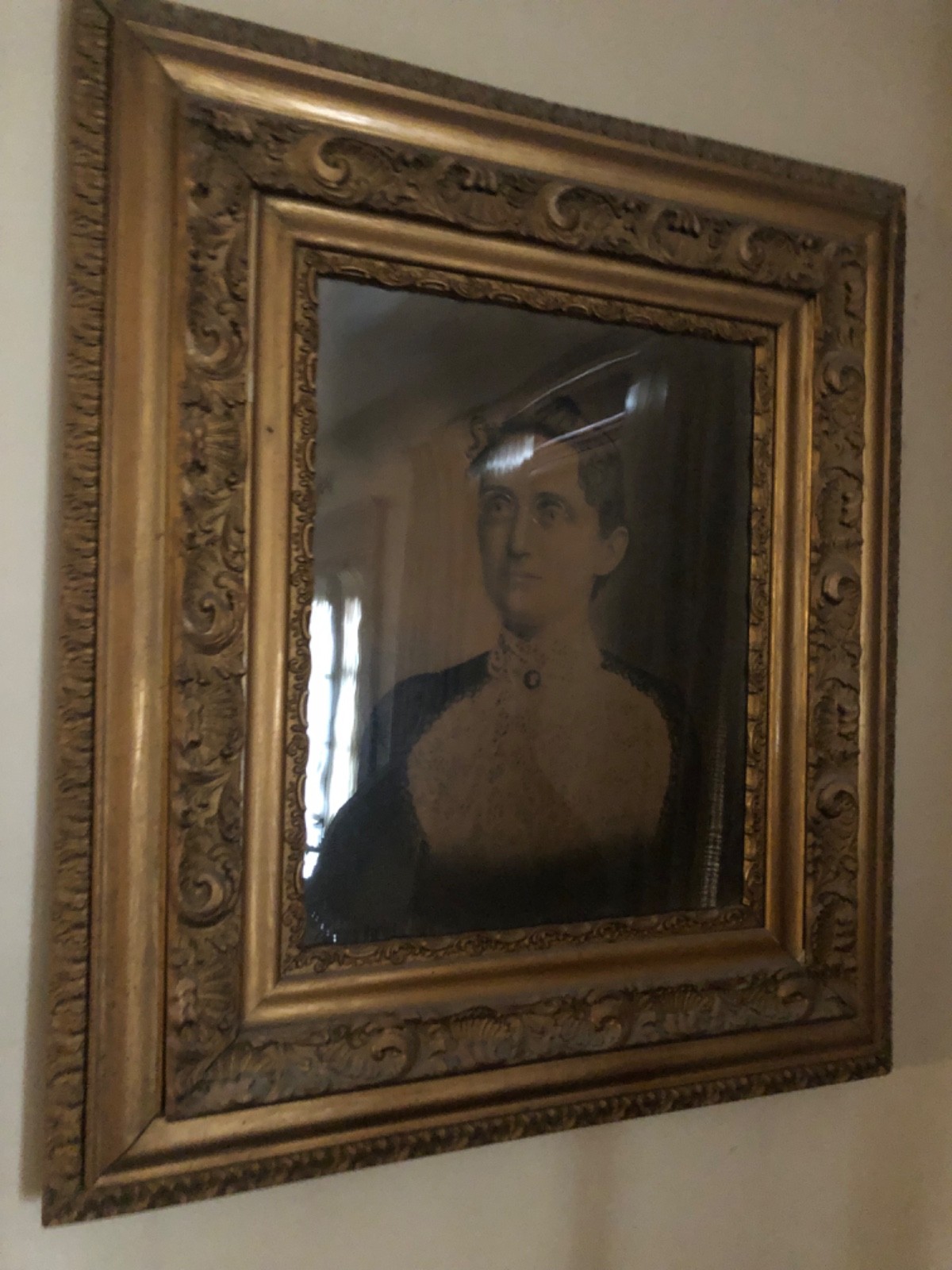 Very Large beautifully framed vintage wall decor spooky