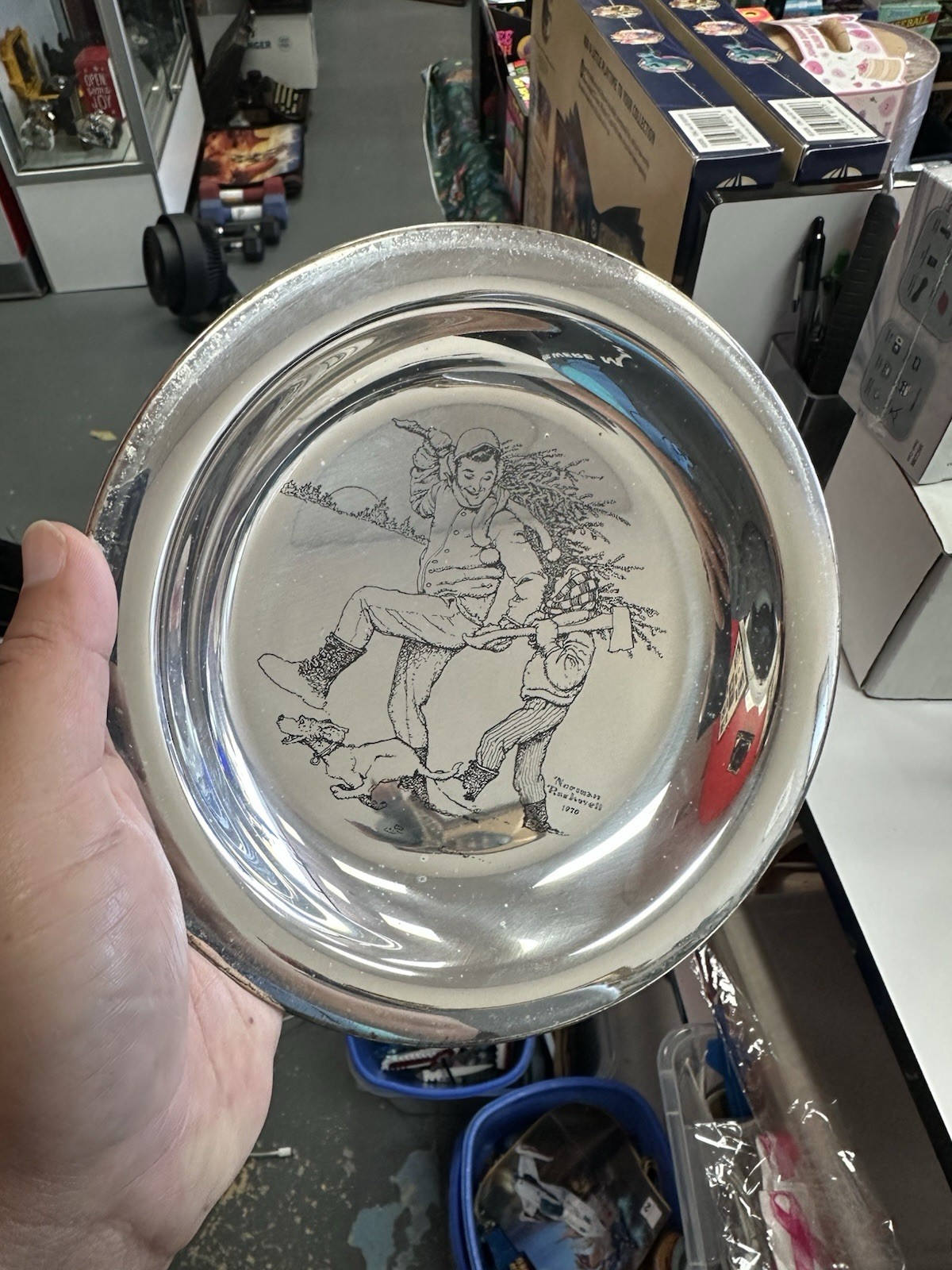 Franklin Mint 1970 Sterling Silver Norman Rockwell \