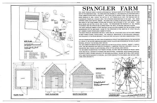 Photo:Gettysburg PA Spangler Farm 1860s Gettysburg Civil War Site Plan Map