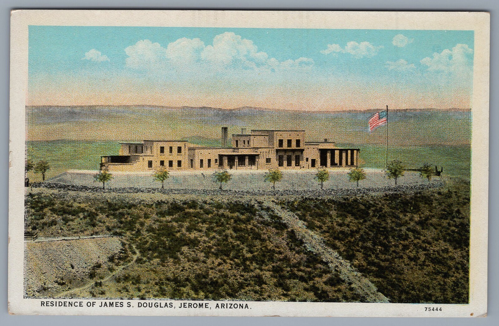 RESIDENCE OF JAMES S. DOUGLAS Verdi Copper Mine Owner JEROME AZ postcard B1