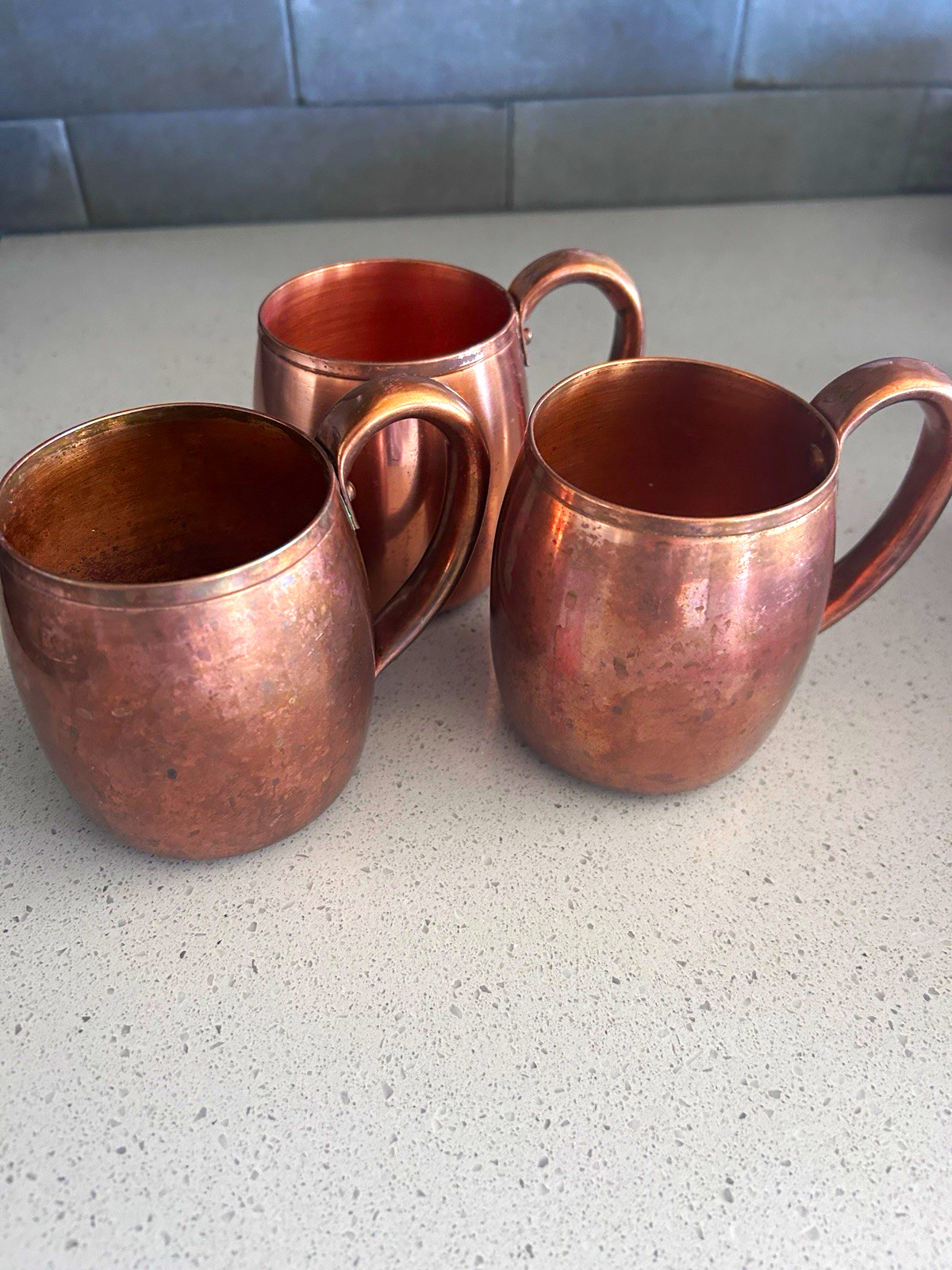 Vintage West Bend Solid Copper Mugs Set of 3 Made in USA Moscow Mule Barware