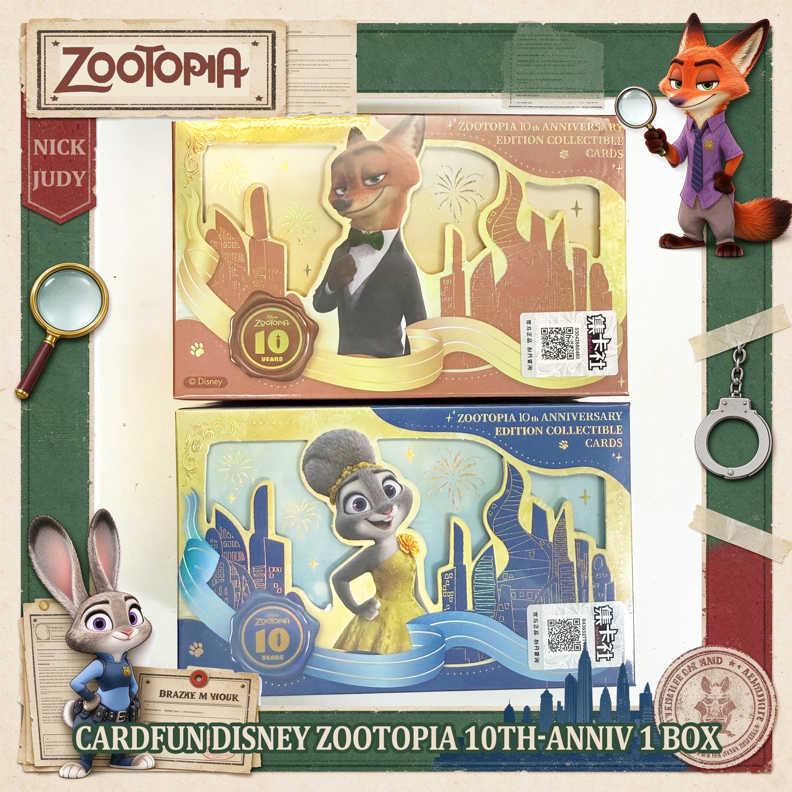 Card Fun Disney Zootopia 10th‑Anniversary Commemorative Cards 1x Random Box New