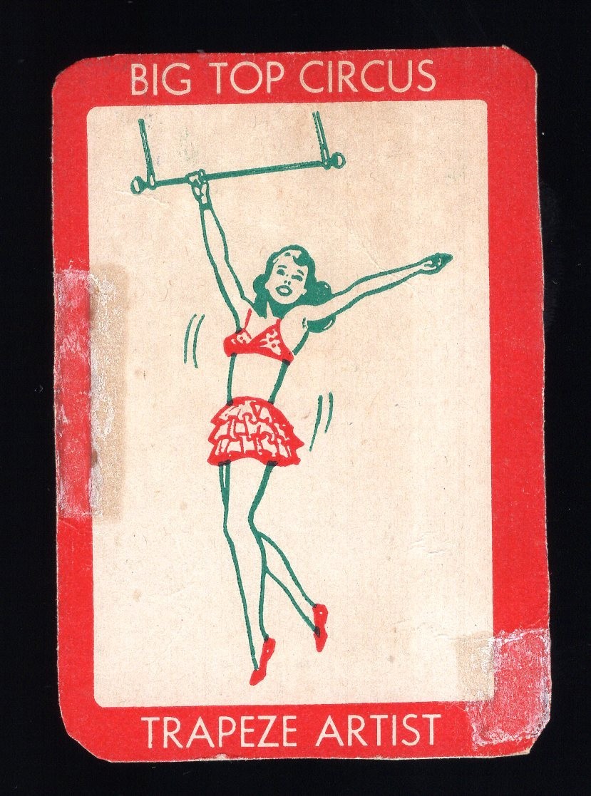 1940s? 1950s? Big Top Circus -- Trapeze Artist -- hand cut with tape PR