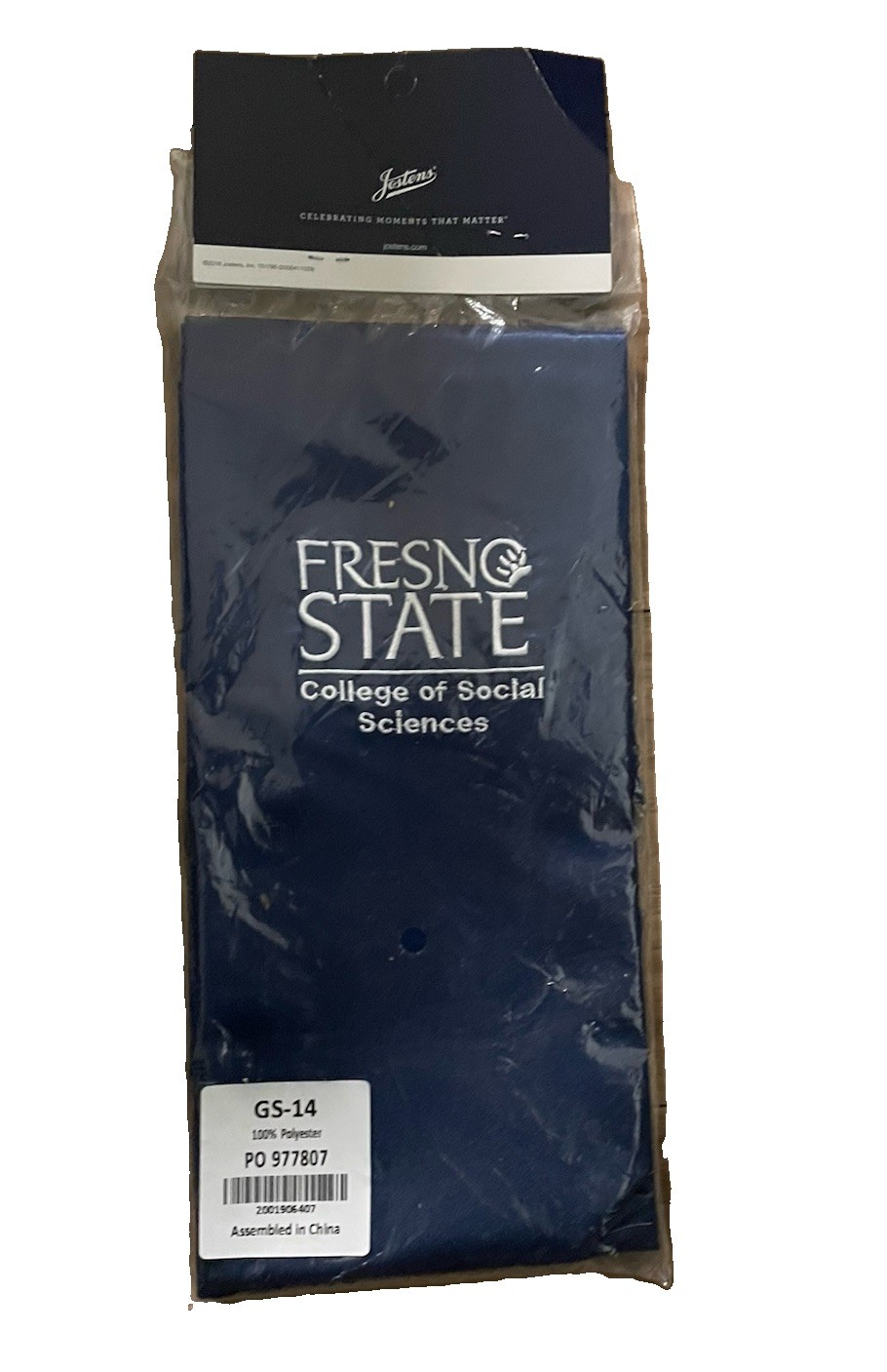Fresno State College of Social Sciences Stole Jostens GS-14 100% Polyester 