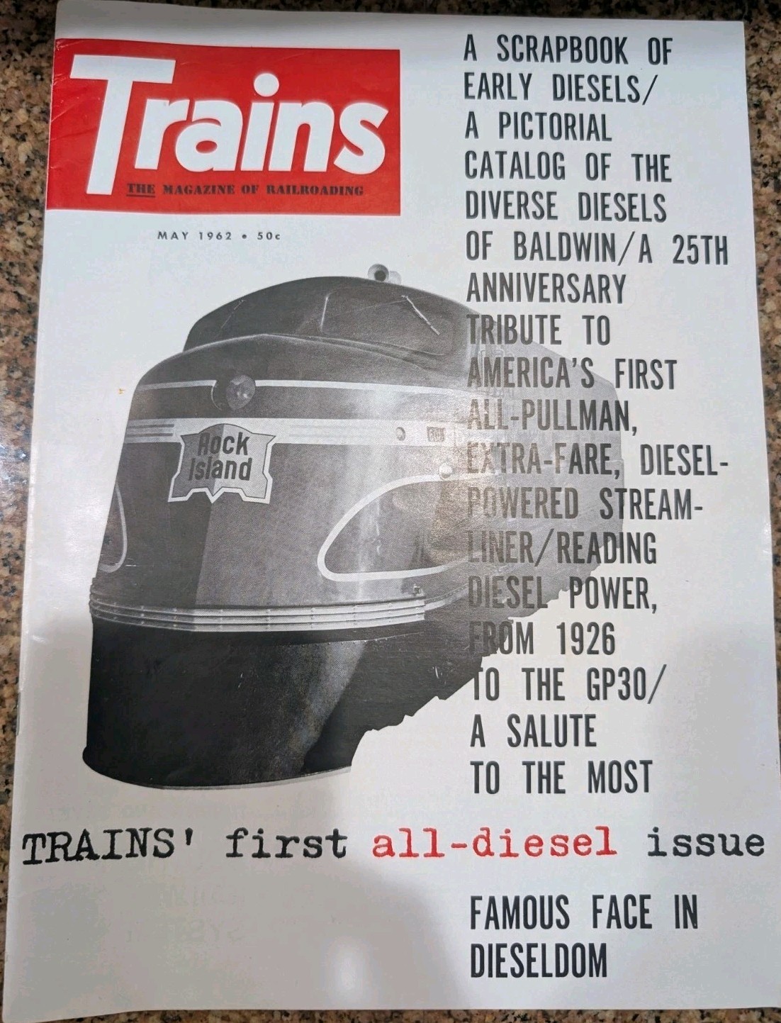 Trains Magazine May 1962: First All Diesel Issue: Super Chief; Baldwin, Cab Rail