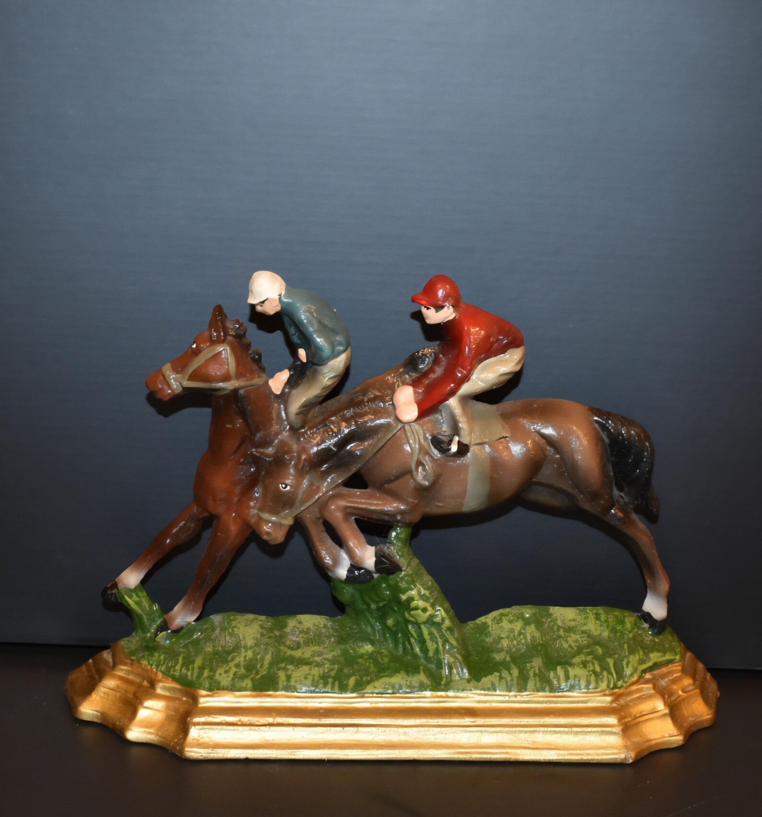 Vintage Cast Iron Equestrian Horse Riding Door Stop