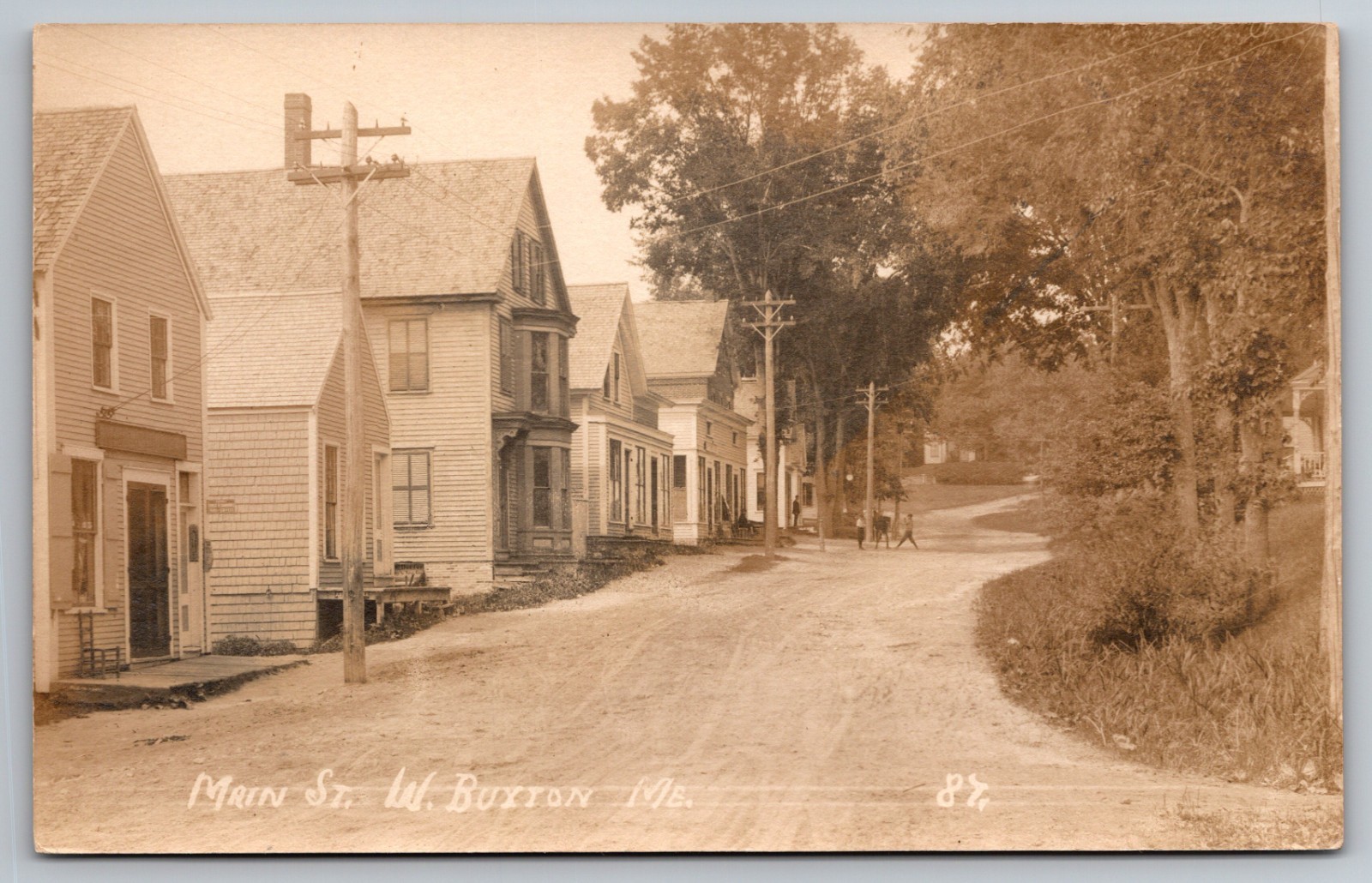 ME - Main Street West Buxton Maine Unposted RPPC 1904-1918 Postcard