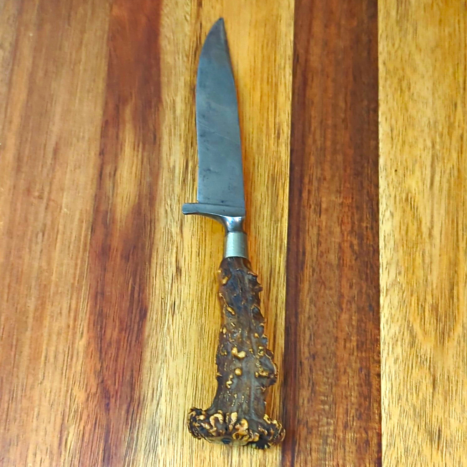 Vintage JA Henckels Solingen Germany Stag Handle Hunting Knife Fixed Blade 1950s