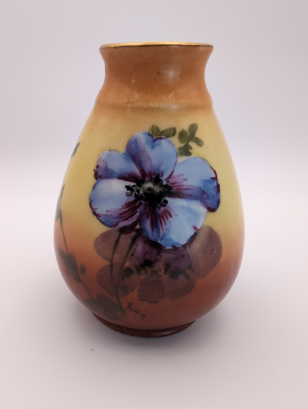Wm. Guerin & Co. (W.G. & Co.) Pansy Vase, Porcelain, 4\