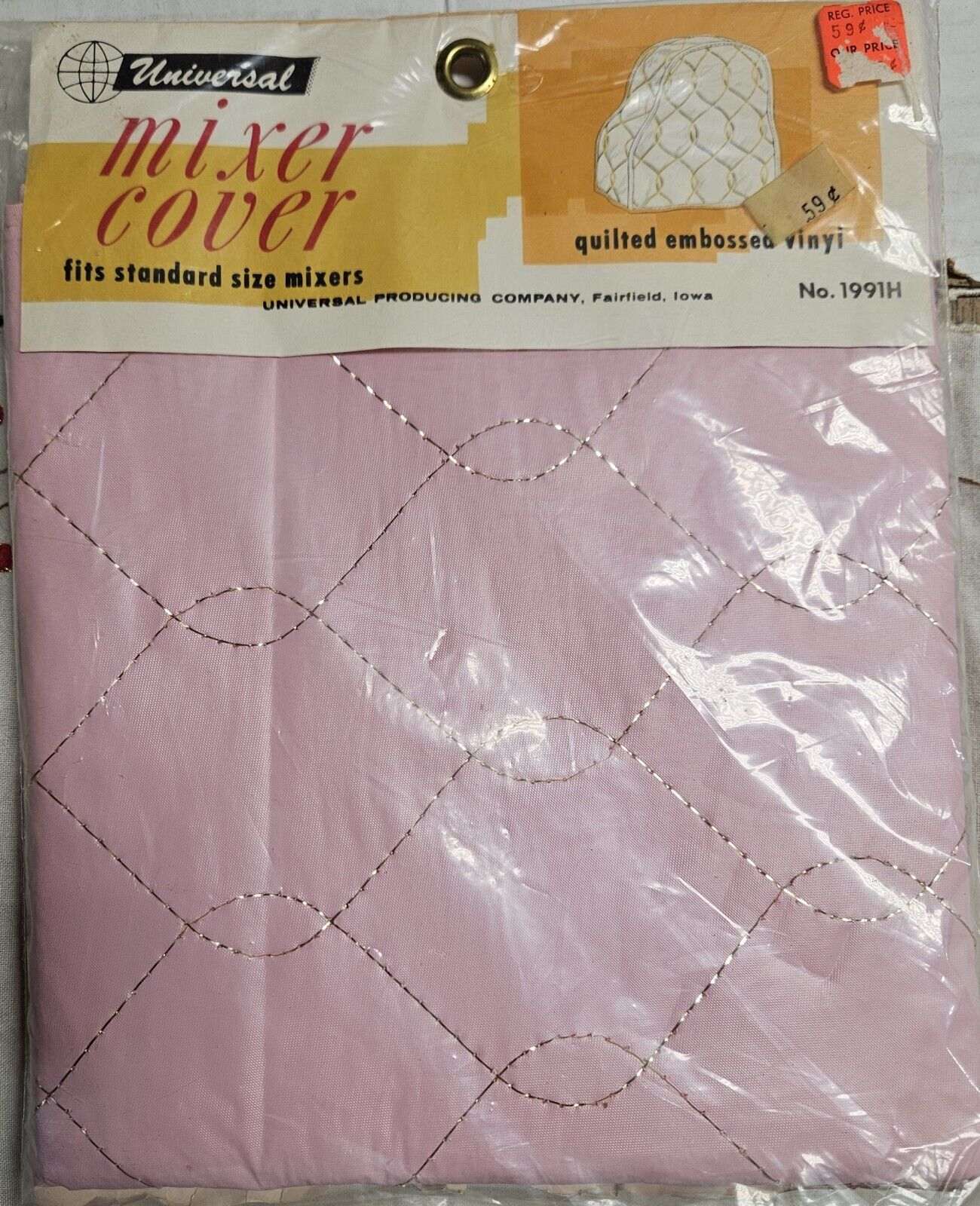 Vintage Mixer Cover PINK  Universal Quilted Vinyl 1991H NOS