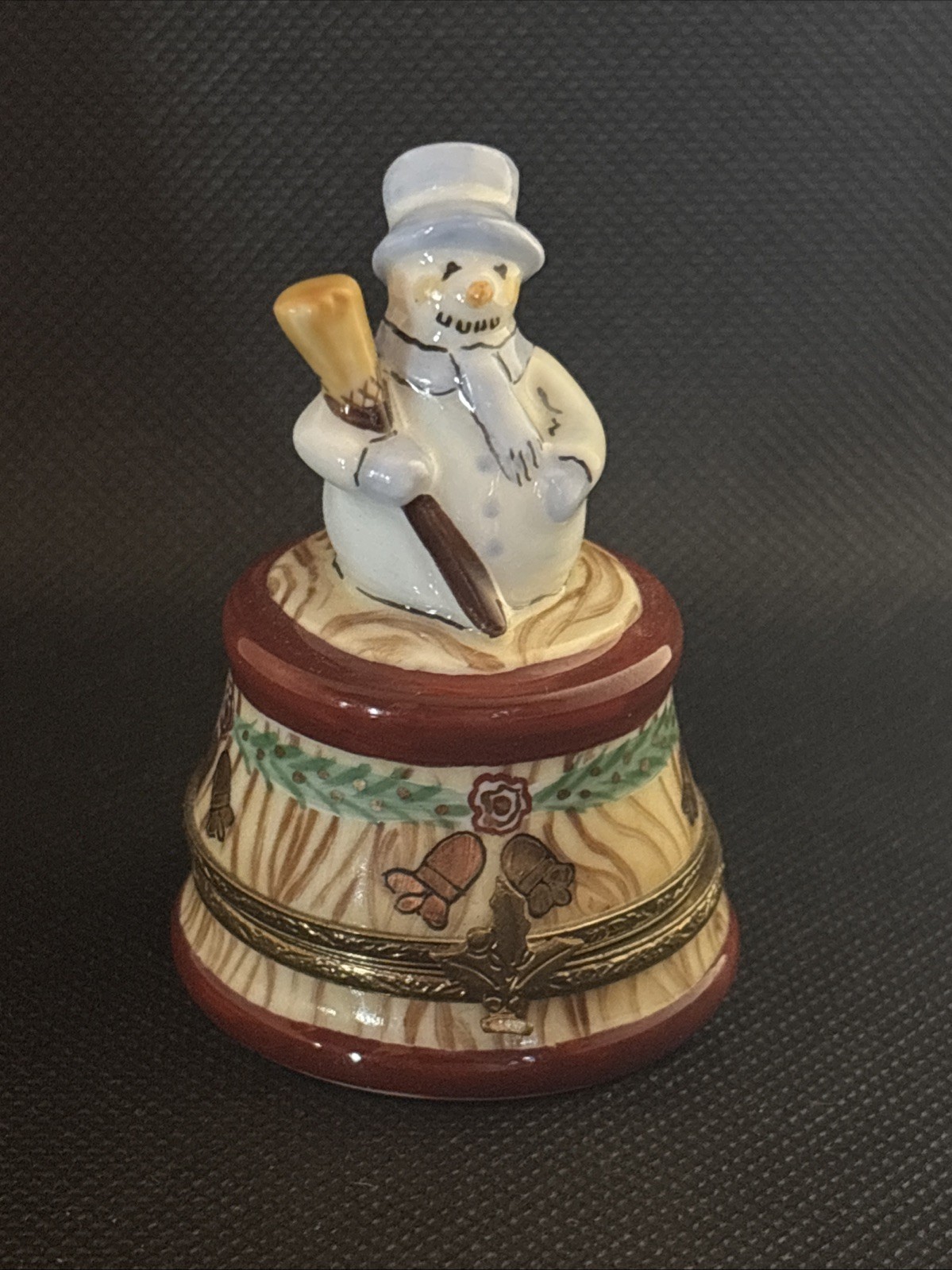 Limoges Snowman Trinket Box