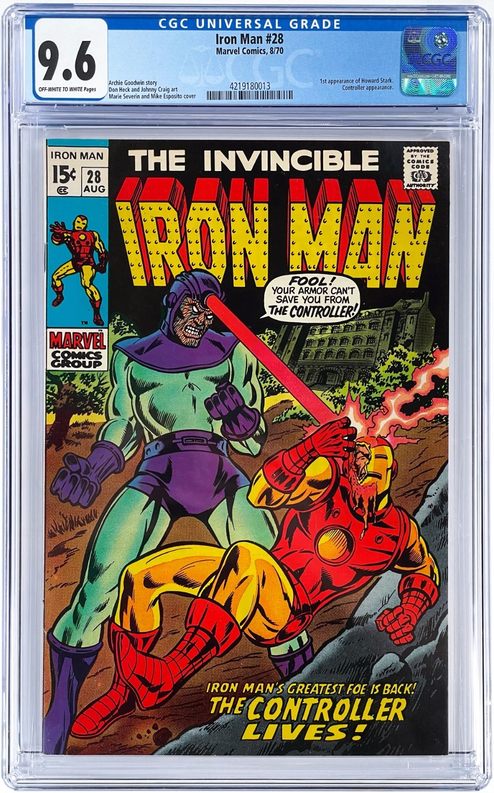 Iron Man 28 CGC 9.6 1970 Marvel Comics 1st Appearance Howard Stark (1 of 16 NM+)
