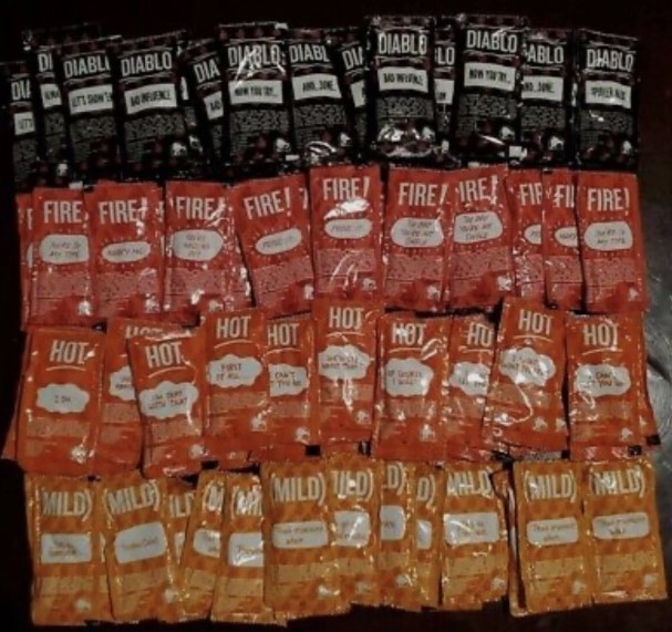 15 each Taco Bell MILD, HOT, FIRE, DIABLO Sauce Packets 60 New And Sealed Packs