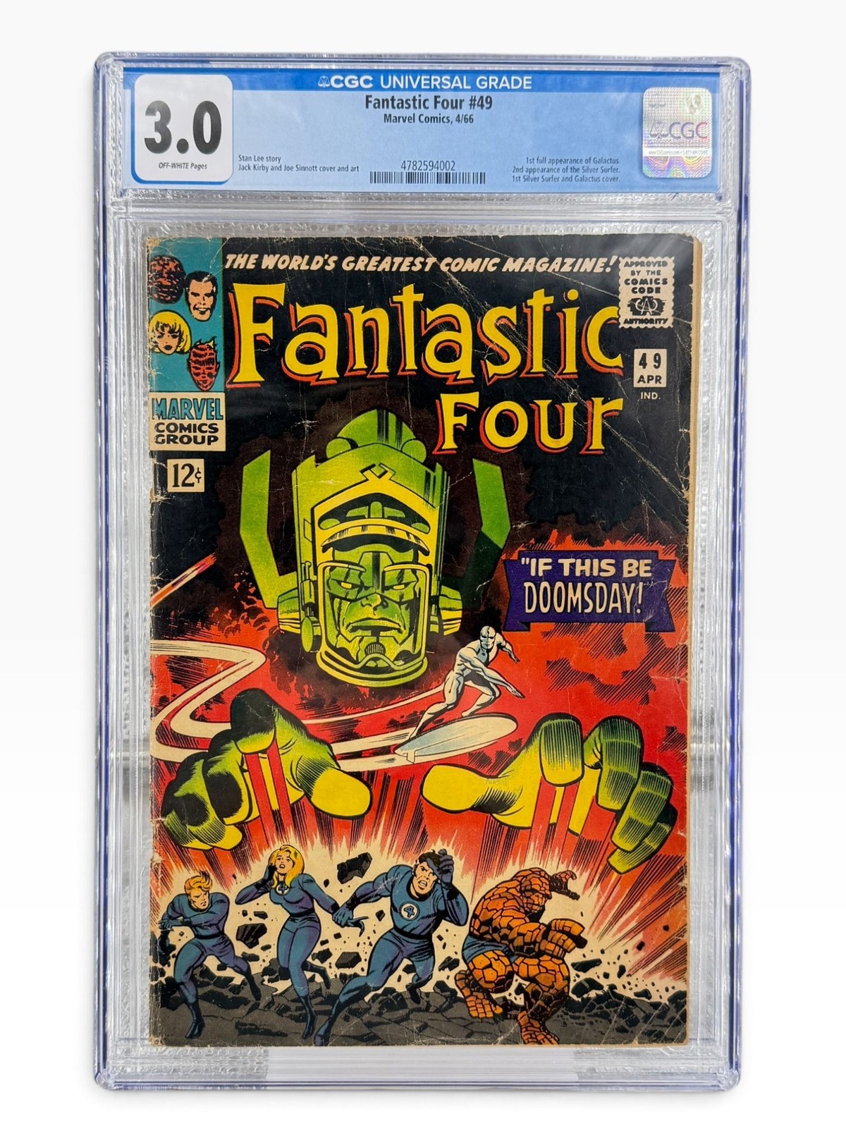 Fantastic Four #49 CGC 3.0 1966 Marvel 1st Full Galactus & 2nd Silver Surfer App