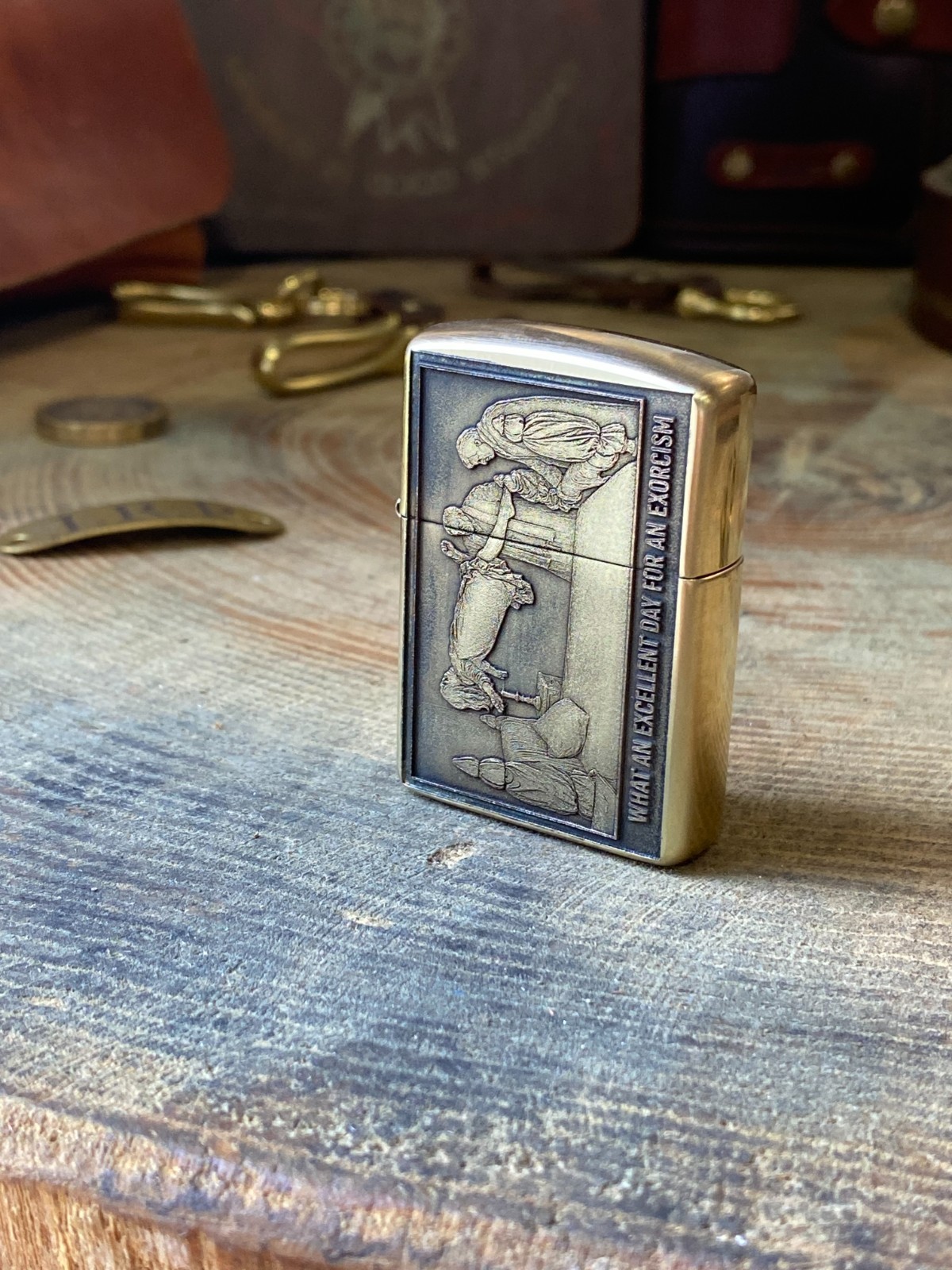 The Exorcist Custom 3D Engraved Zippo | Brass Armor Zippo | Made In USA