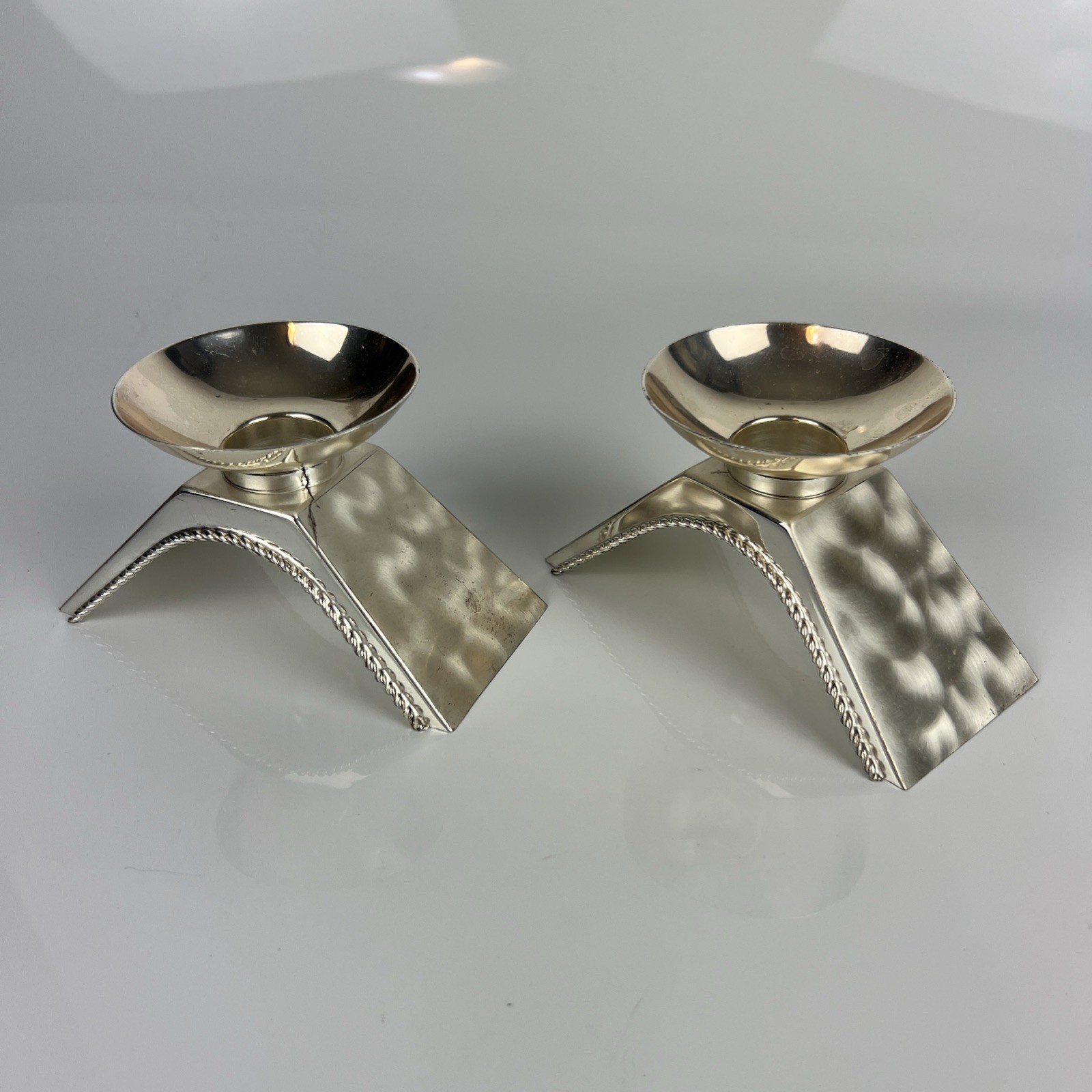 WMF Ikora Art Deco Silverplate Candle Holders Pair