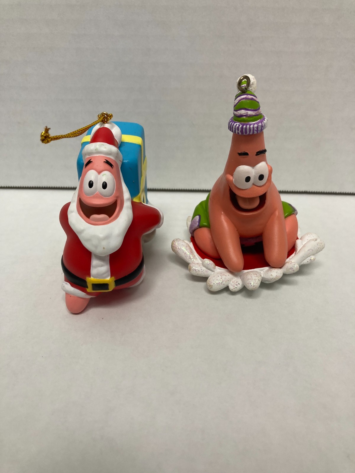 FM 2003 & 2005 Viacom 2 Spongebob Squarepants Patrick Christmas Tree Ornaments 