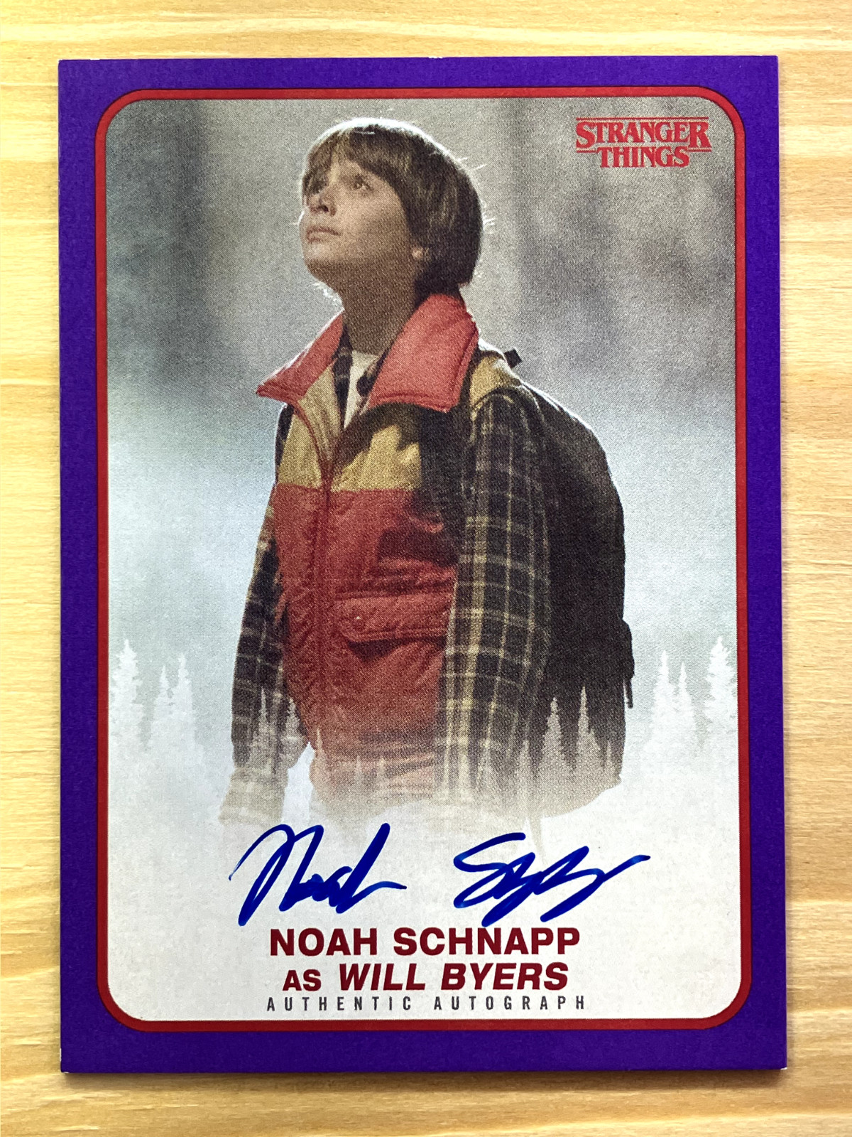 2018 Topps Stranger Things Season 1 Noah Schnapp Will Byers Auto Purple /25 A-WB