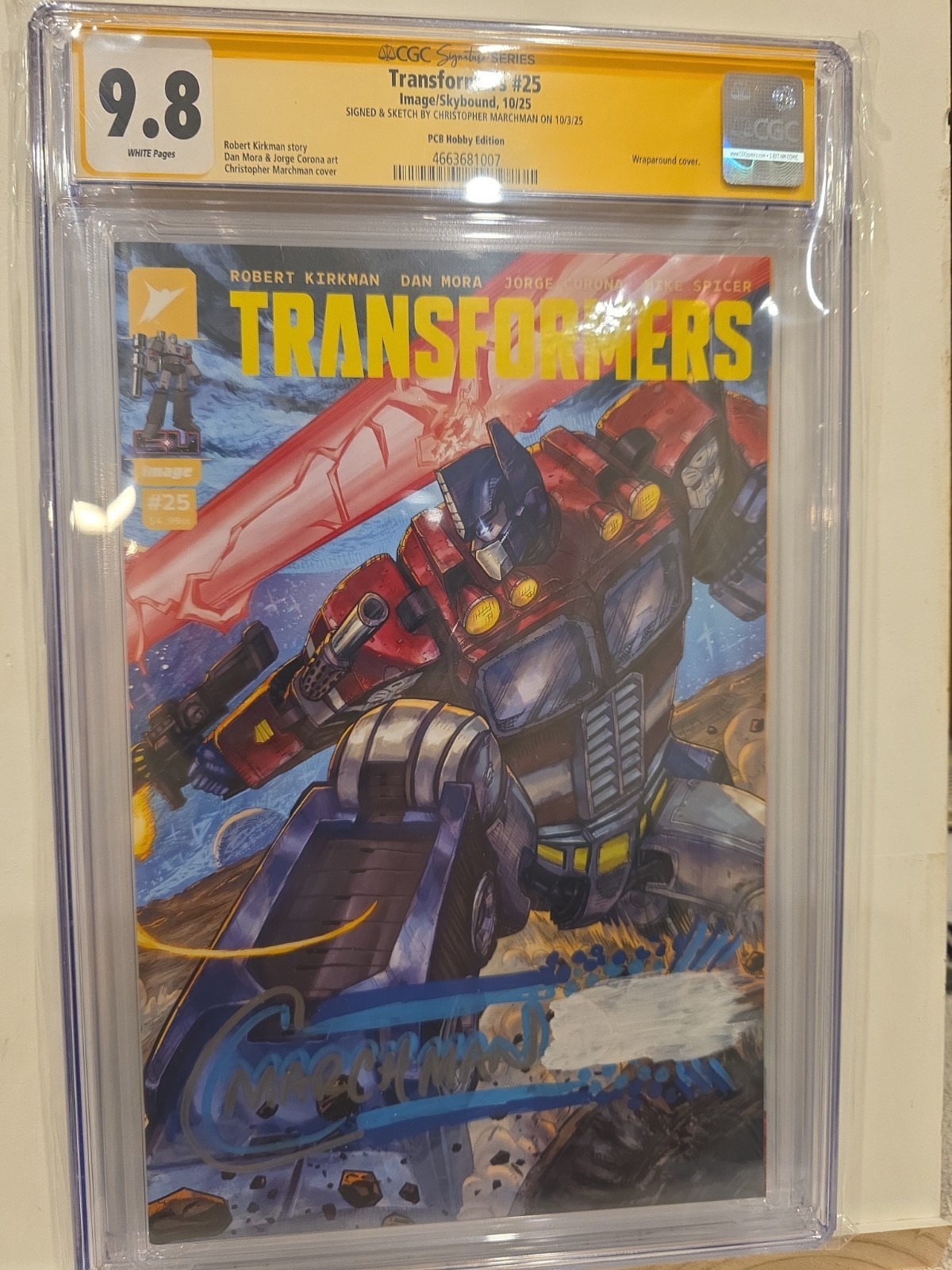 Transformers #25 9.8 Signed And Sketched By Christopher Marchman 10/3/25