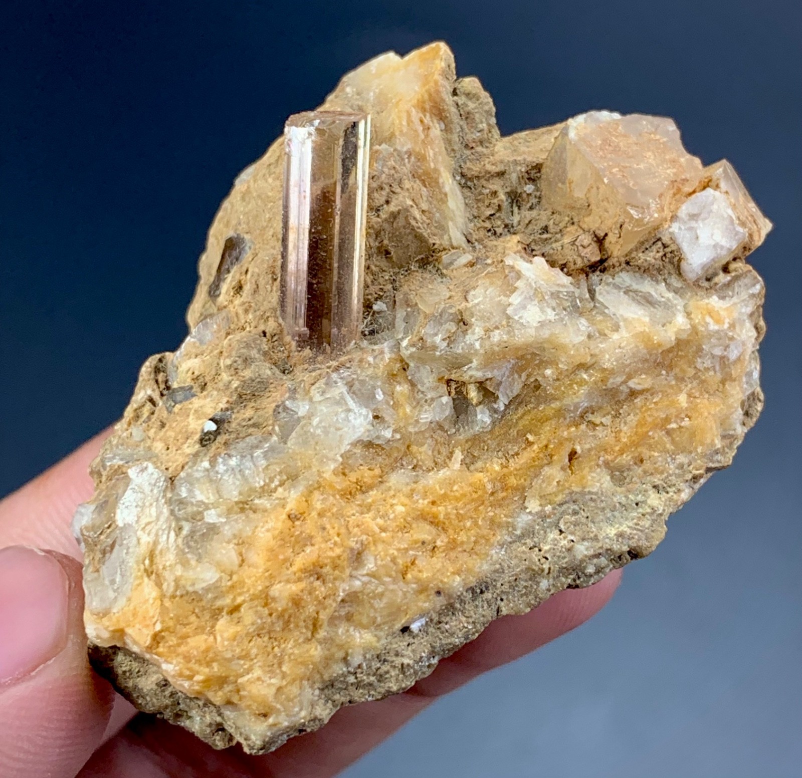Natural Topaz & Quartz Crystal Cluster on Matrix – Collectible Mineral(214 CT’s)