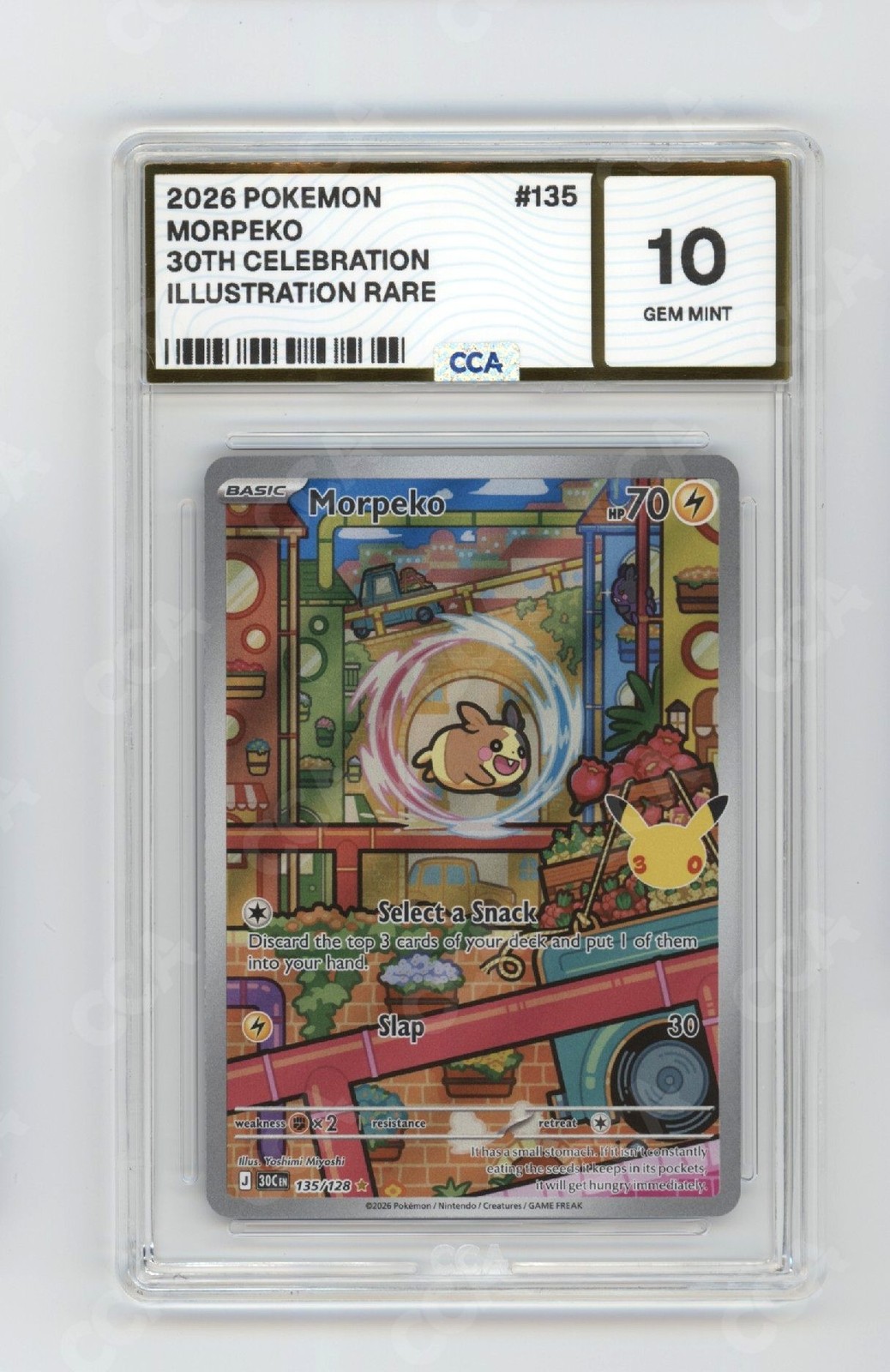 2026 Pokemon 30th Celebration Morpeko #135 Holo CCA 10 Gem Mint