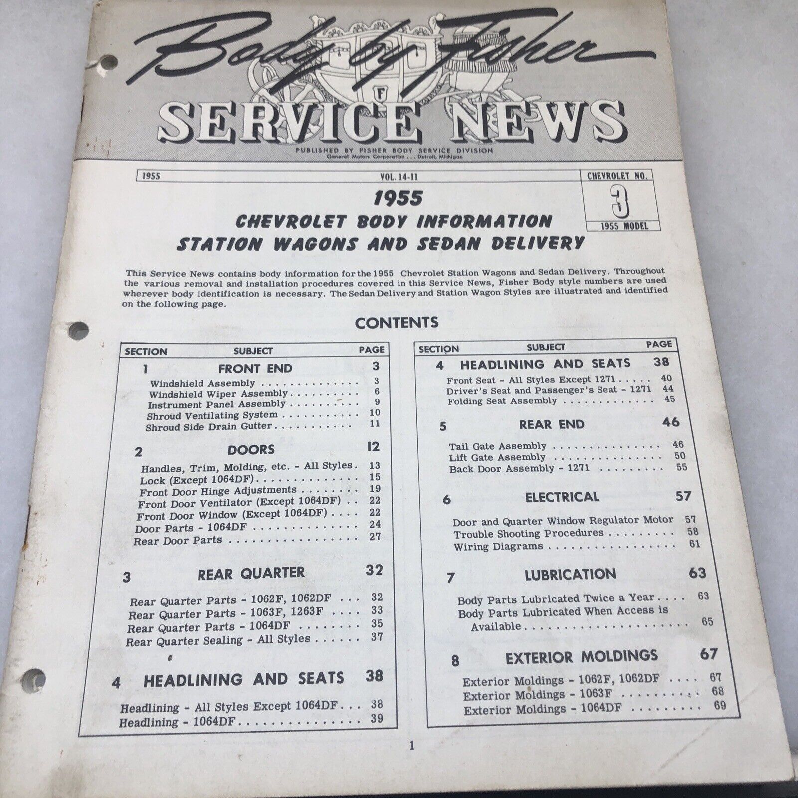 1955 Chevrolet Body By Fisher Station Wagon Sedan Delivery￼￼ News Booklet 72 P