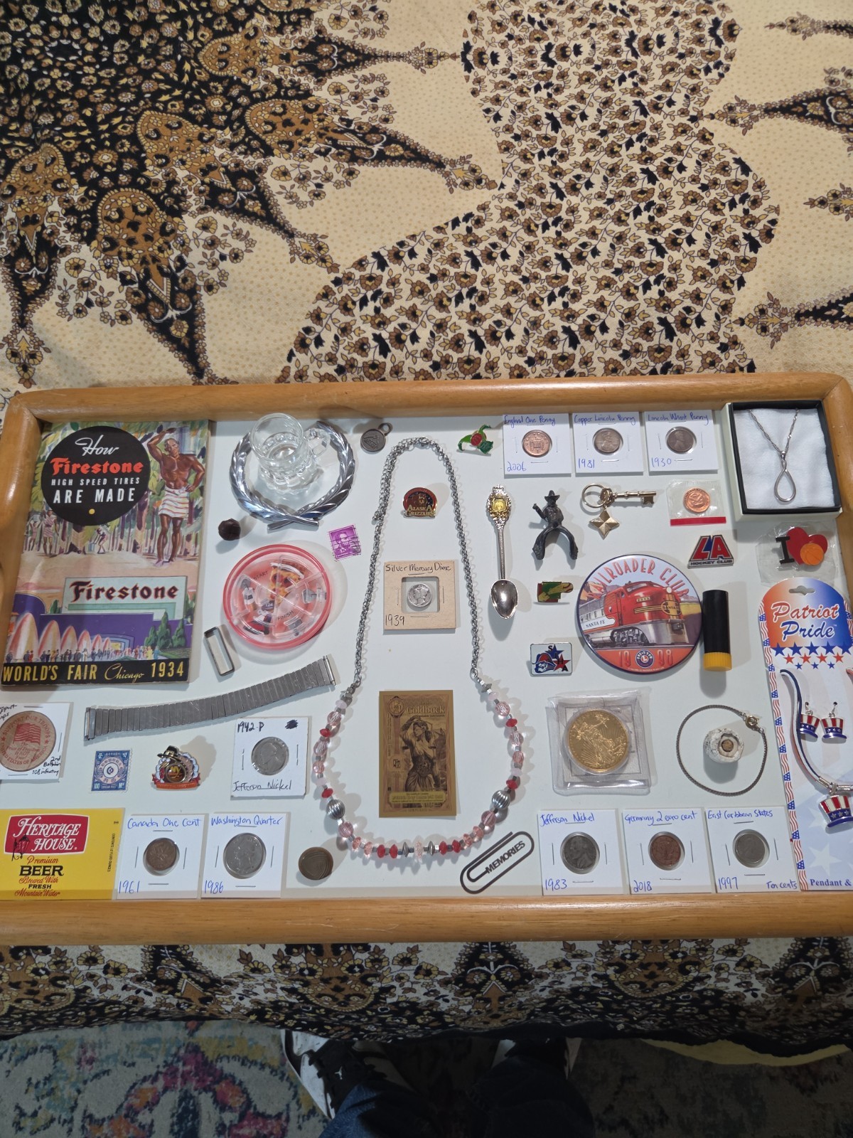 Antique Junk Drawer With Real Silver And Gold, Jewlery, Coins And More
