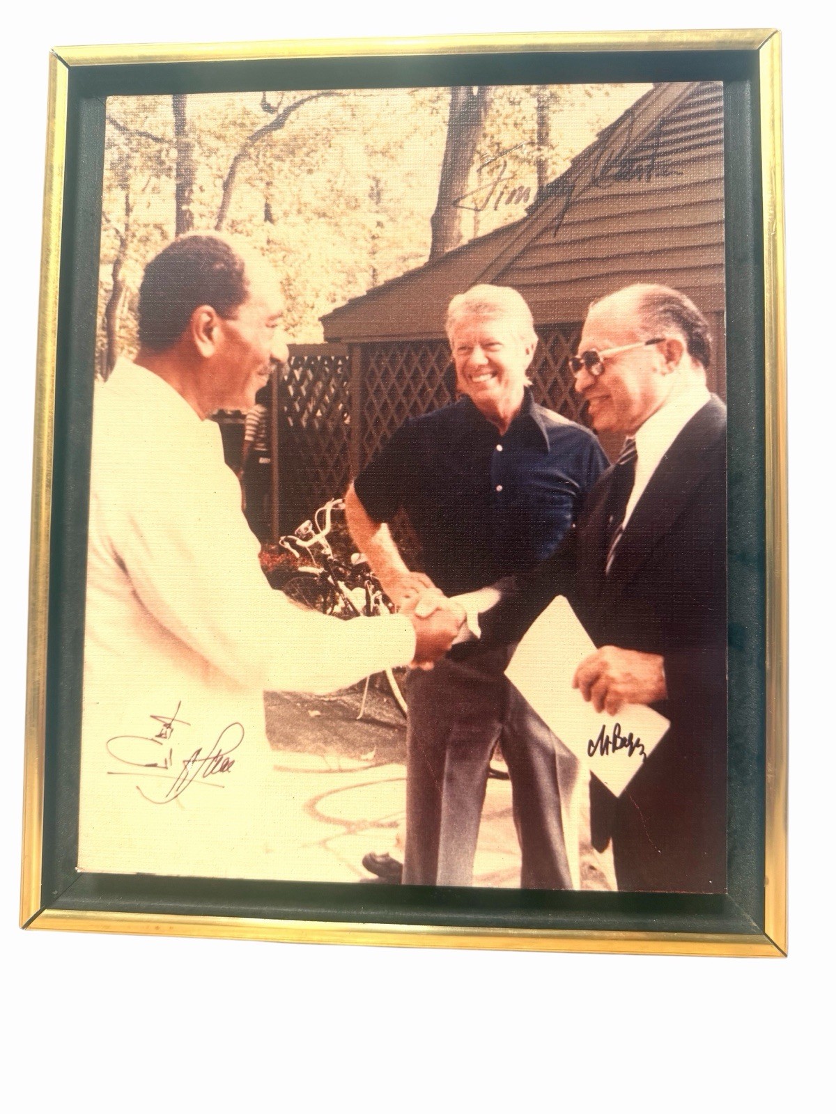 Jimmy Carter, Menachem Begin, And Anwar Sadat . Photo From 1978 Camp David.