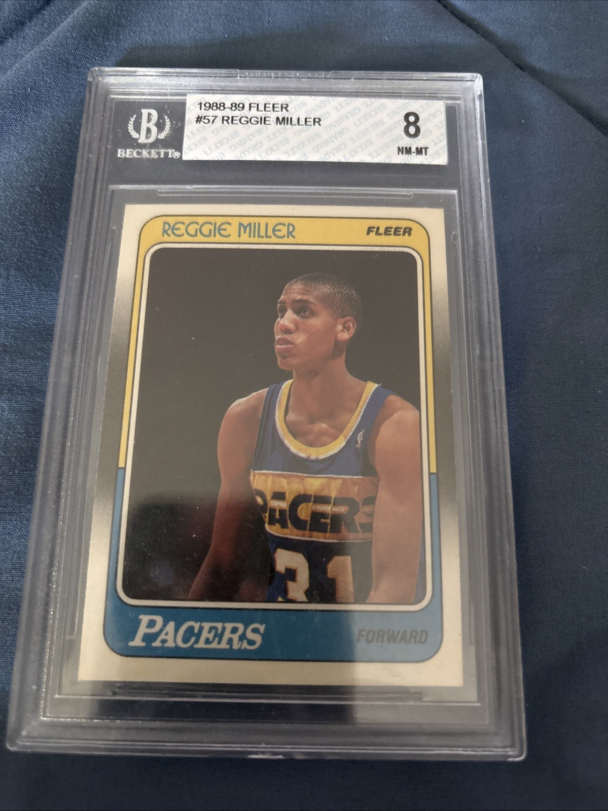 ✅1988-89 Fleer Reggie Miller RC #57 Graded BGS 8 Mint Indiana Pacers HOF✅