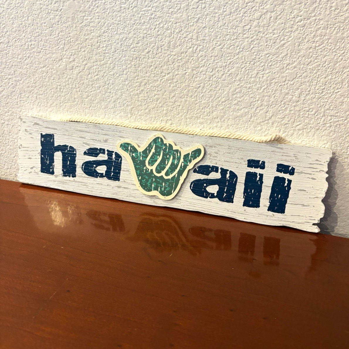 Hawaii Shaka Hand Rustic Wooden Sign, Decorative Hawaiian Culture Wall Decor
