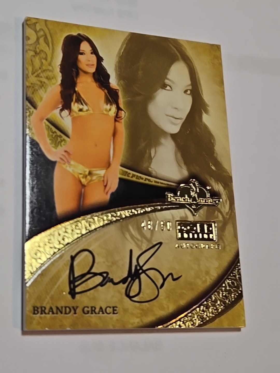 2013 BENCHWARMER STRUCK GOLD: BRANDY GRACE #48/50 AUTOGRAPH 