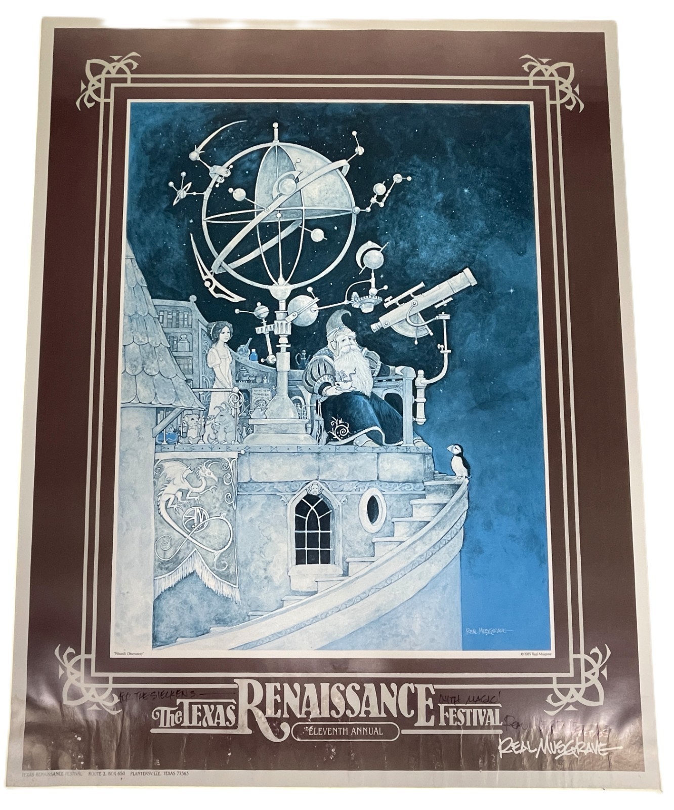 Texas Renaissance Festival TRF 11th Annual 1985 Real  Musgrave Poster Signed