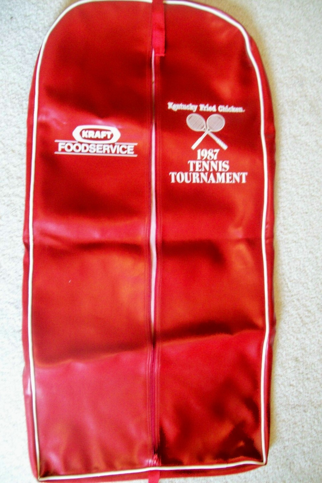 1987 Kentucky Fried Chicken Tennis Tournament Heavy Garment Bag & Matching Glass