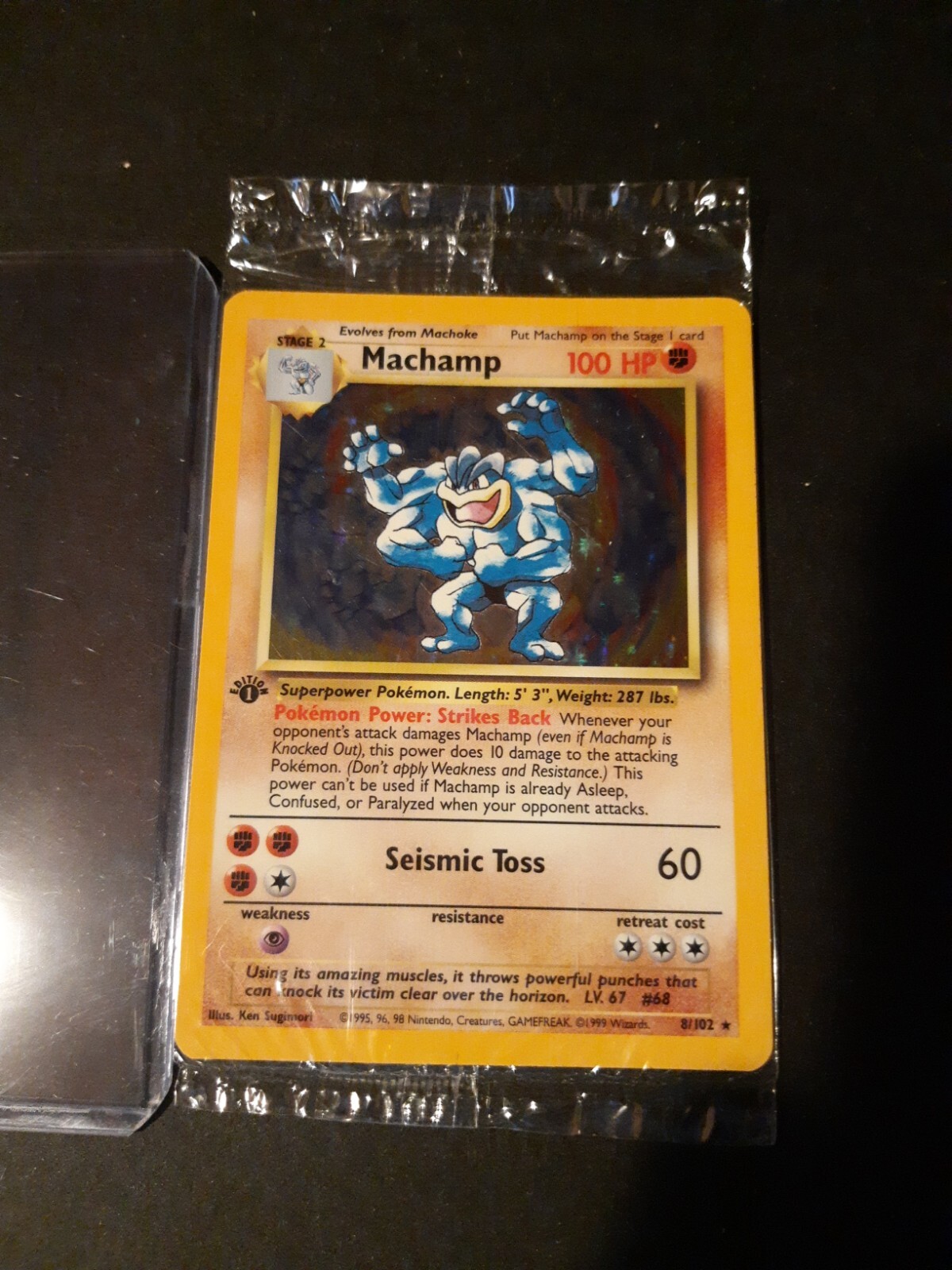 Pokemon Machamp 8/102 Base Set Salted First Edition Eng Sealed