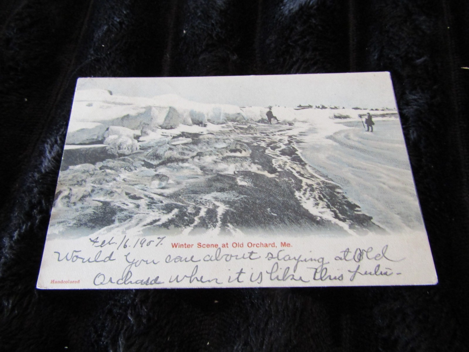 1907 Vintage Undivided Back Winter Scene at Old Orchard Maine Postcard