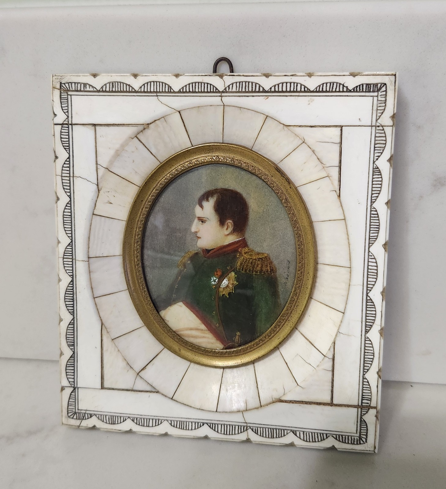 Antique Miniature Portrait Of Napoleon 