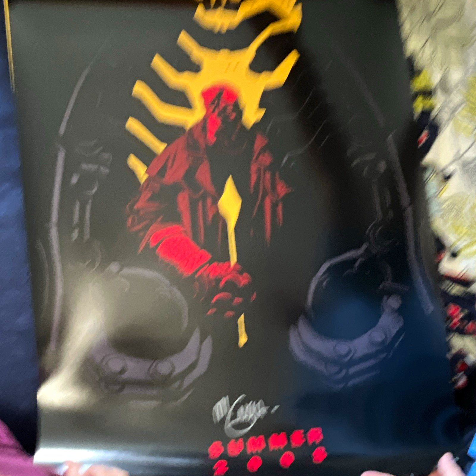 Hellboy Mike Mignola Signed Poster Print Summer 2008 Single Piece