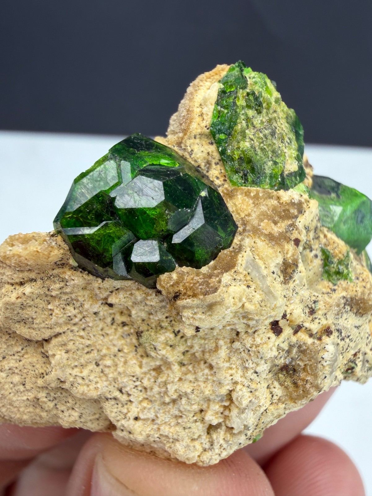 Natural Demantoid Green Garnet Crystals Specimen / Natural Crystals / 116 Carats