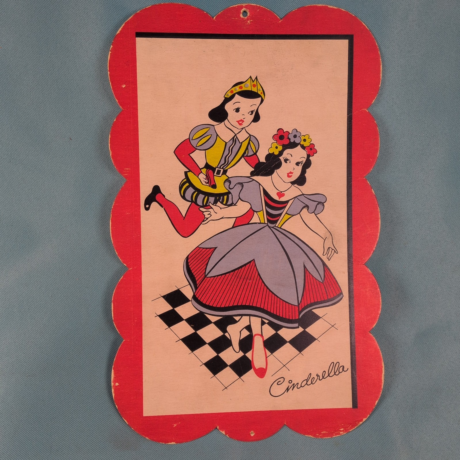 Vintage c. 1940s–1950s Cinderella Gift-A-Gram Birthday Wall Hanging Card