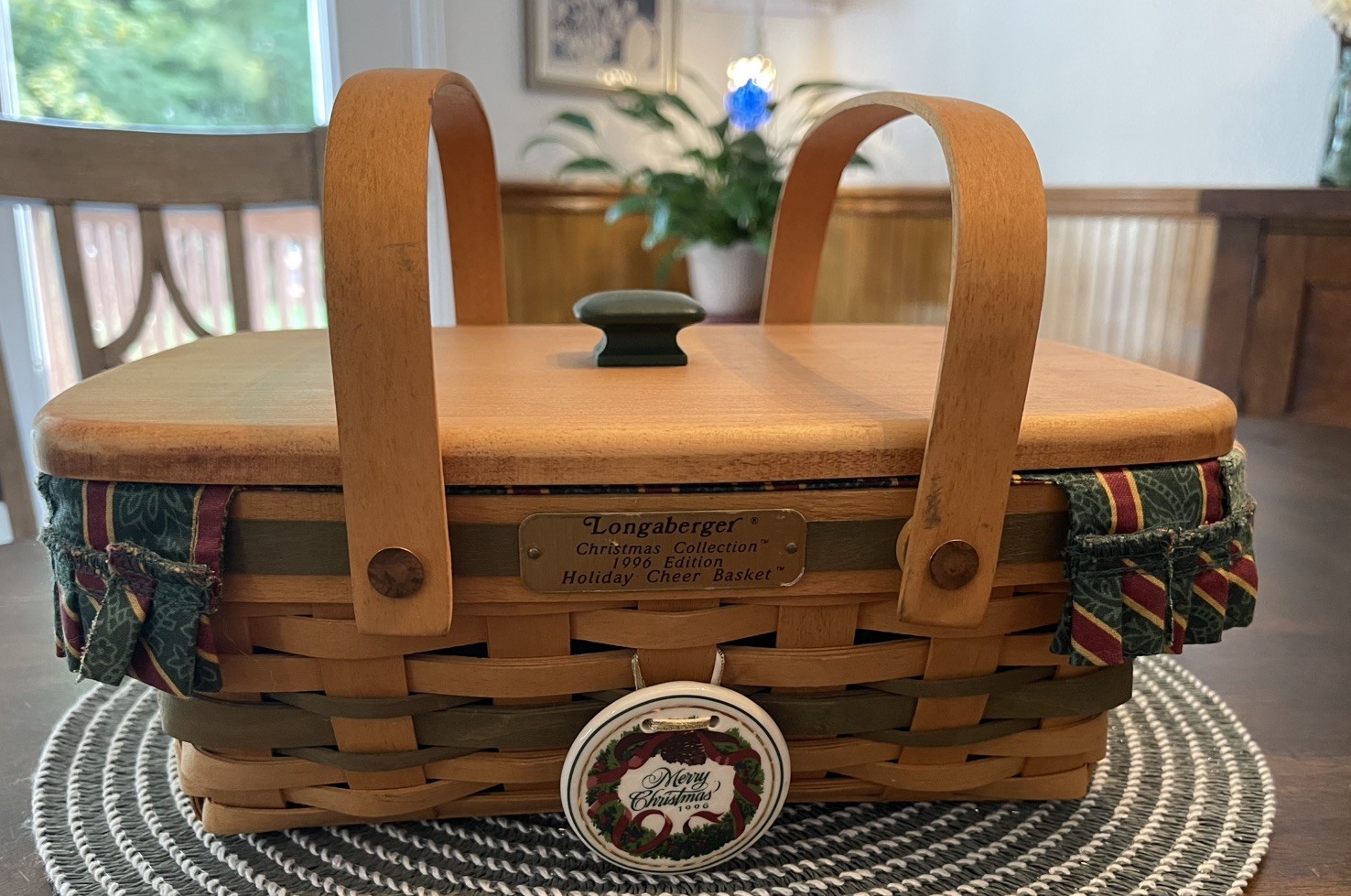 Vintage Longaberger Christmas Collection 1996 Edition Holiday Cheer Basket Combo
